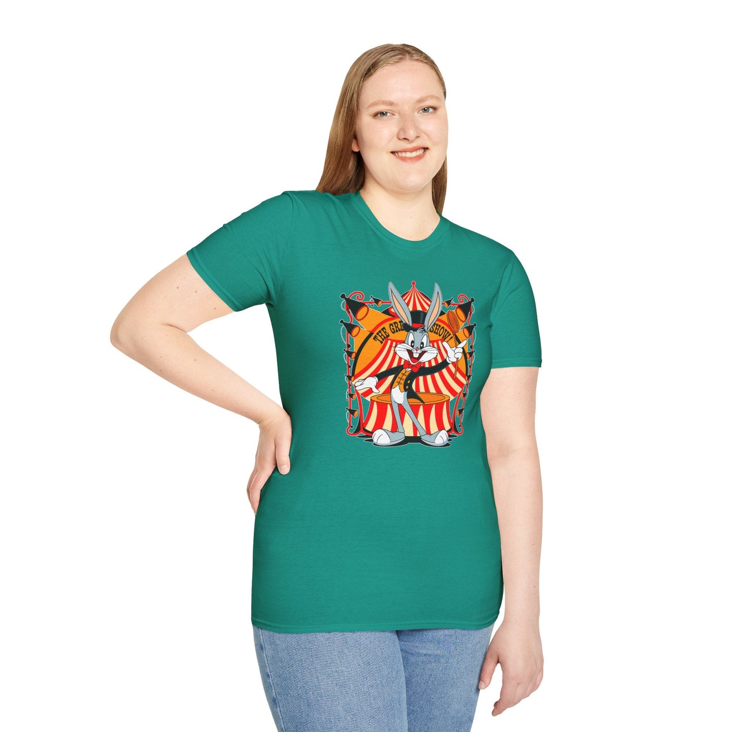 Cartoon Bunny Graphic Unisex Cotton Animal Animation Artwork Design Tee 43
