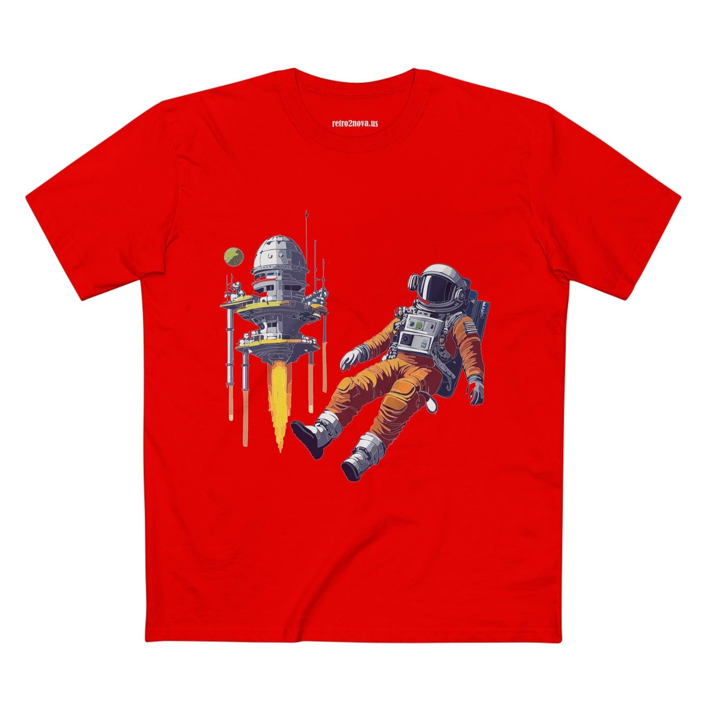 Cosmos Astronaut Shirt Unisex Premium Cotton Tee With Original Art Design By Retro2Nova