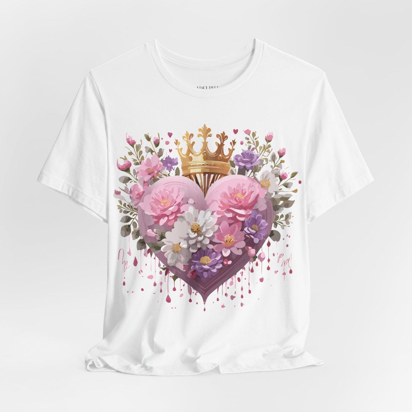 Valentine Day Graphic Unisex 100 Cotton Vintage Artwork with Love and Flower Design Tee 2