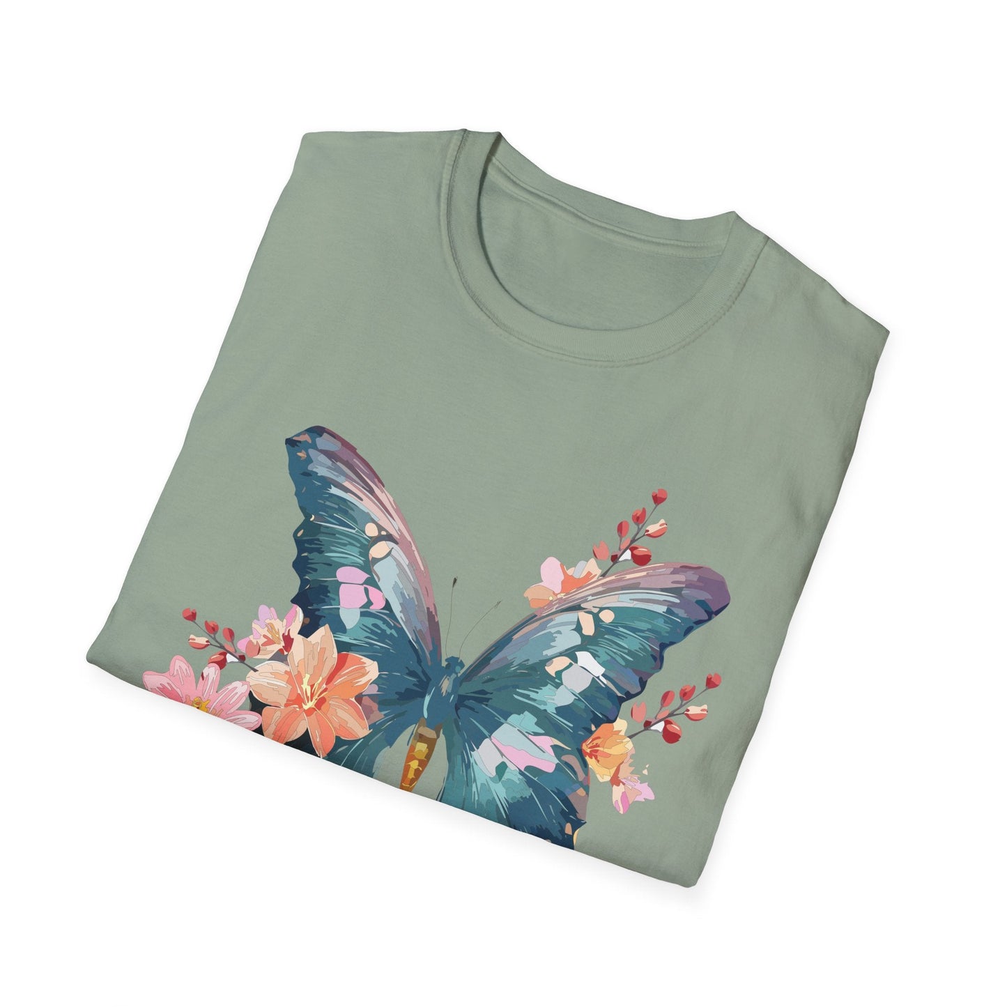 Butterfly T Shirt Unisex Gildan Softstyle 64000 100 Percent Ring Spun Cotton Monarch Tee