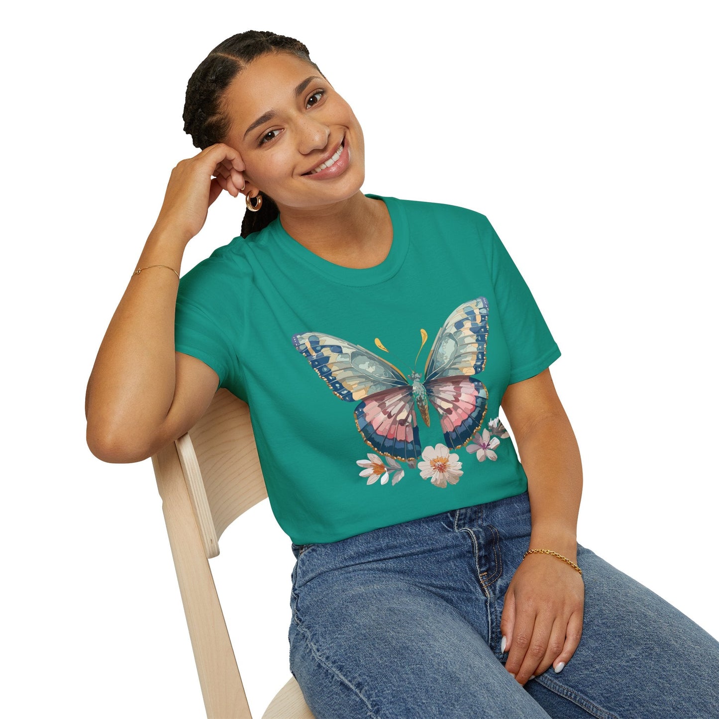 Butterfly Shirt Unisex Monarch Design Gildan Softstyle 64000 Ring Spun Cotton Tee