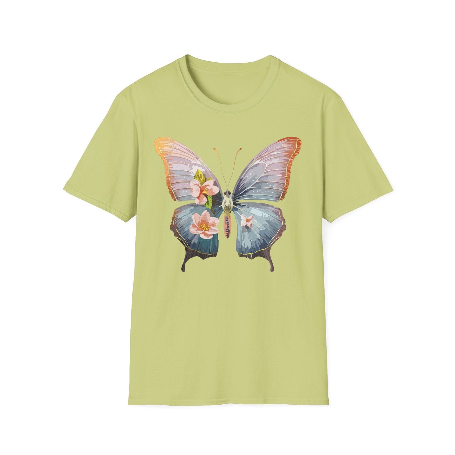 Butterfly Print T Shirt For Men Women Unisex Monarch Design Softstyle Cotton Tee