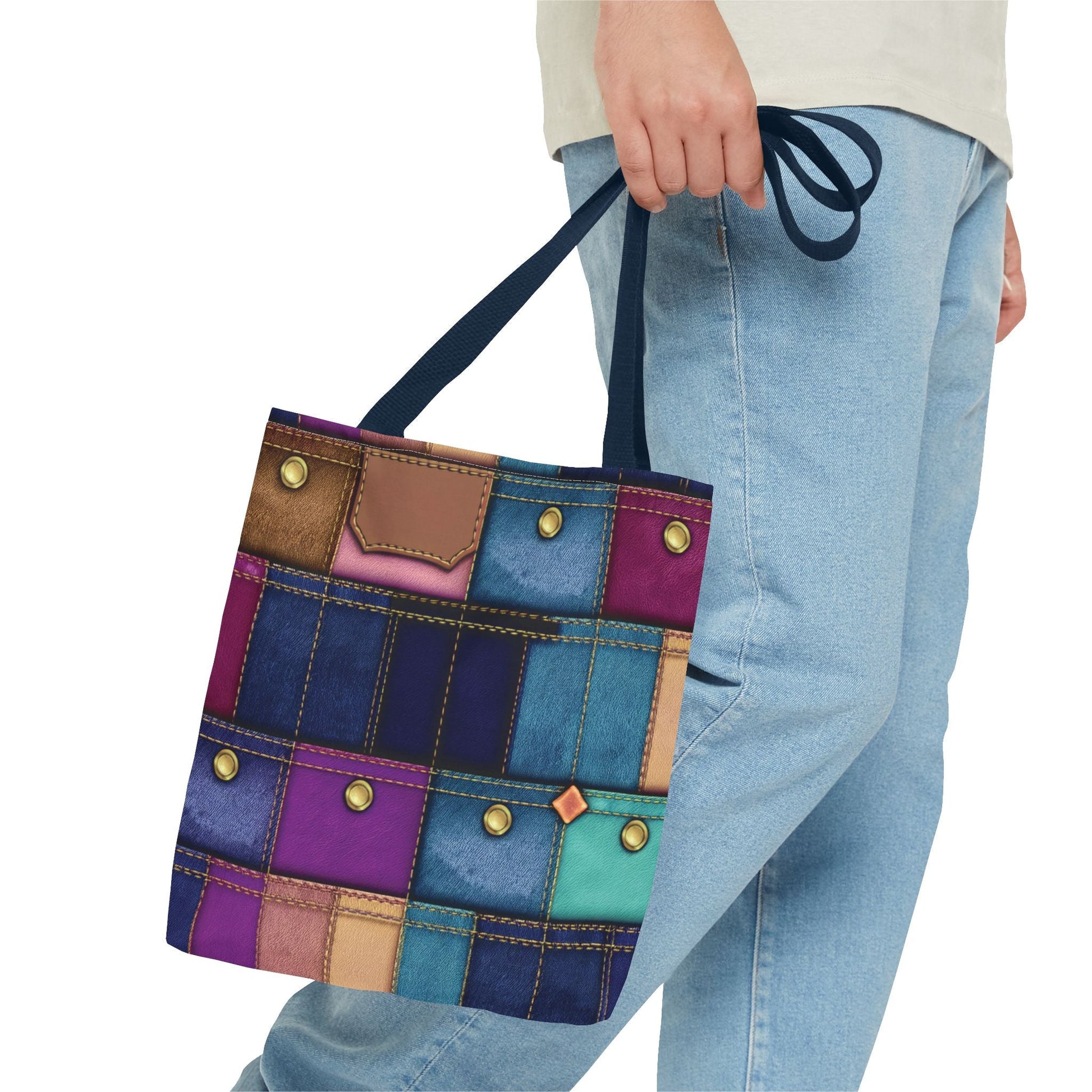 Denim Canvas Bag, Tote Bag Denim Printify
