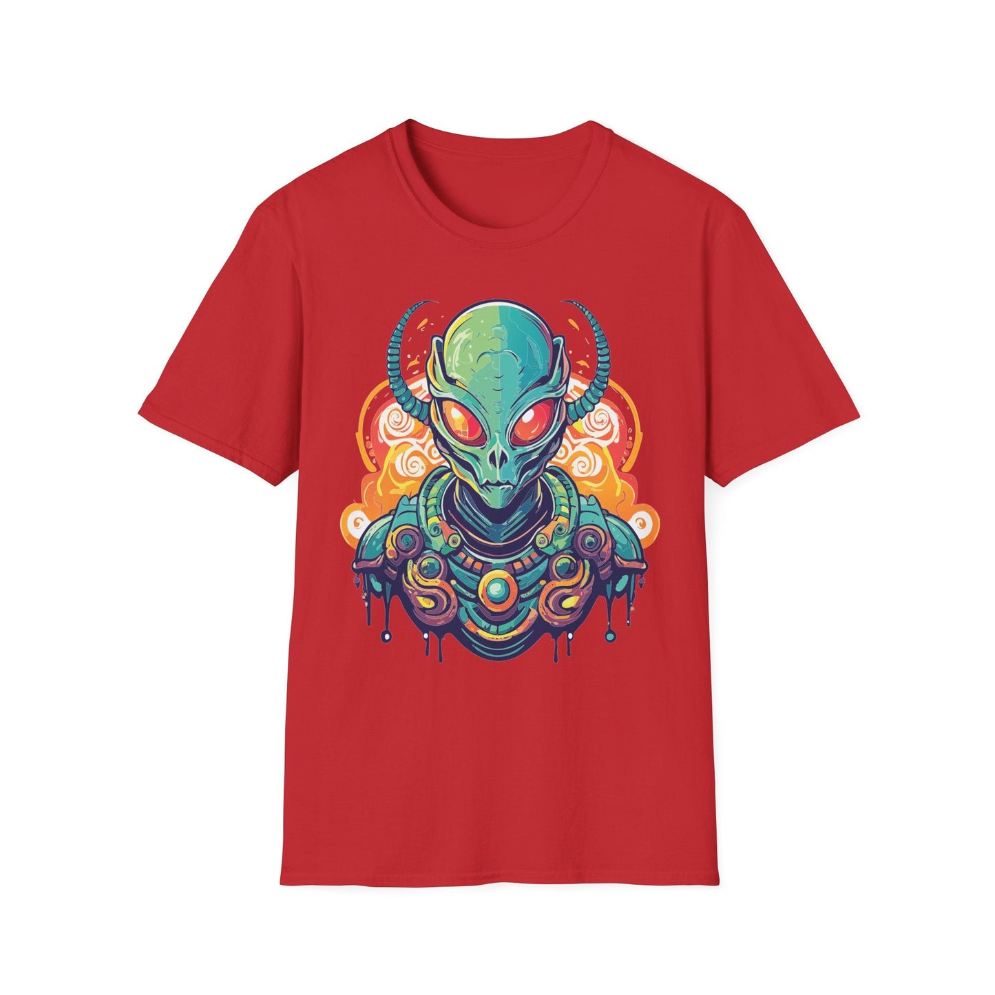 Cosmos Alien T Shirt Unisex Softstyle Cotton Tee With Space Artwork Graphic Design
