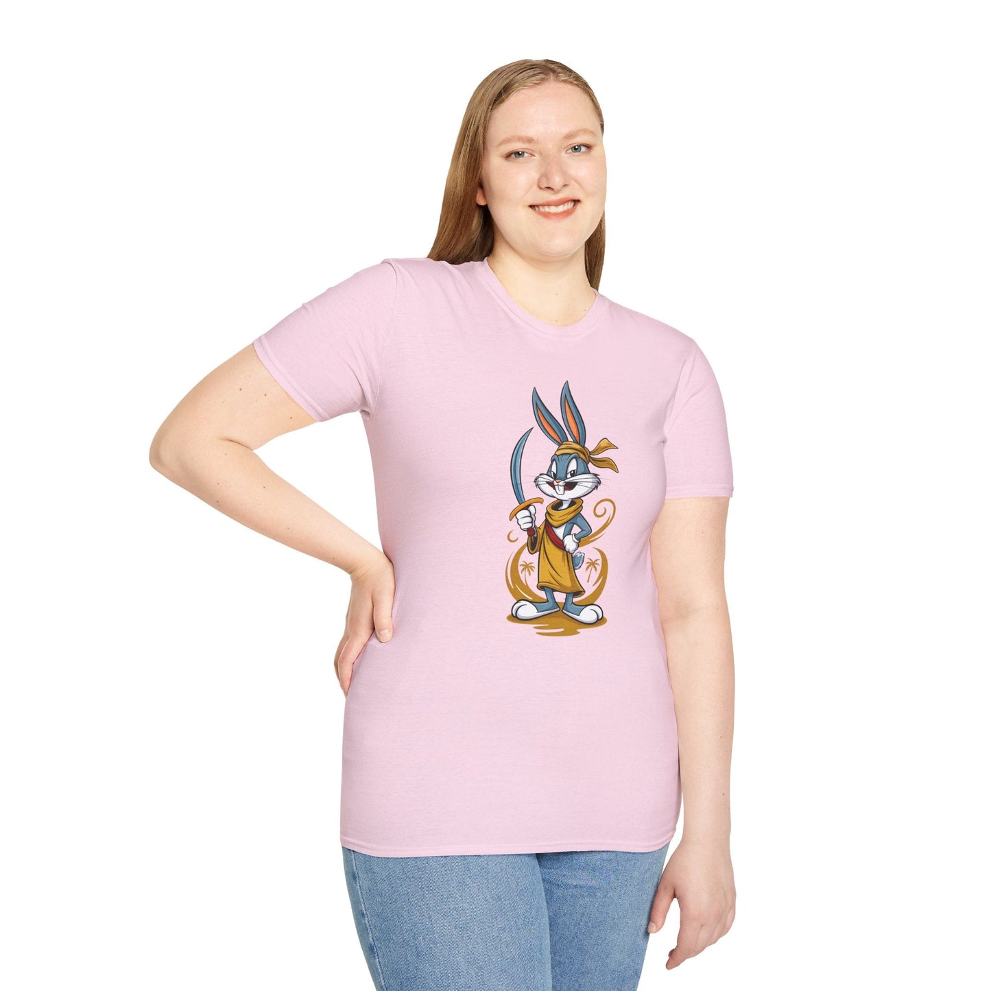 Cartoon Bunny Graphic Unisex Cotton Animal Animation Artwork Design Tee 27