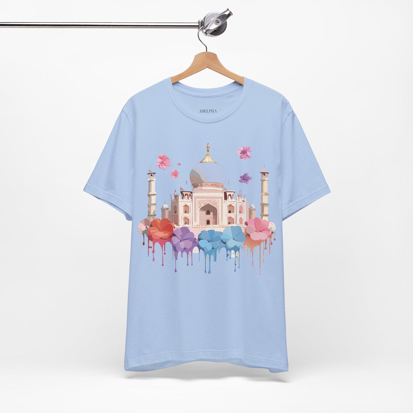 Taj Mahal Graphic Tee Unisex Short Sleeve Shirt By Adelpha With Vintage Inspired Artwork