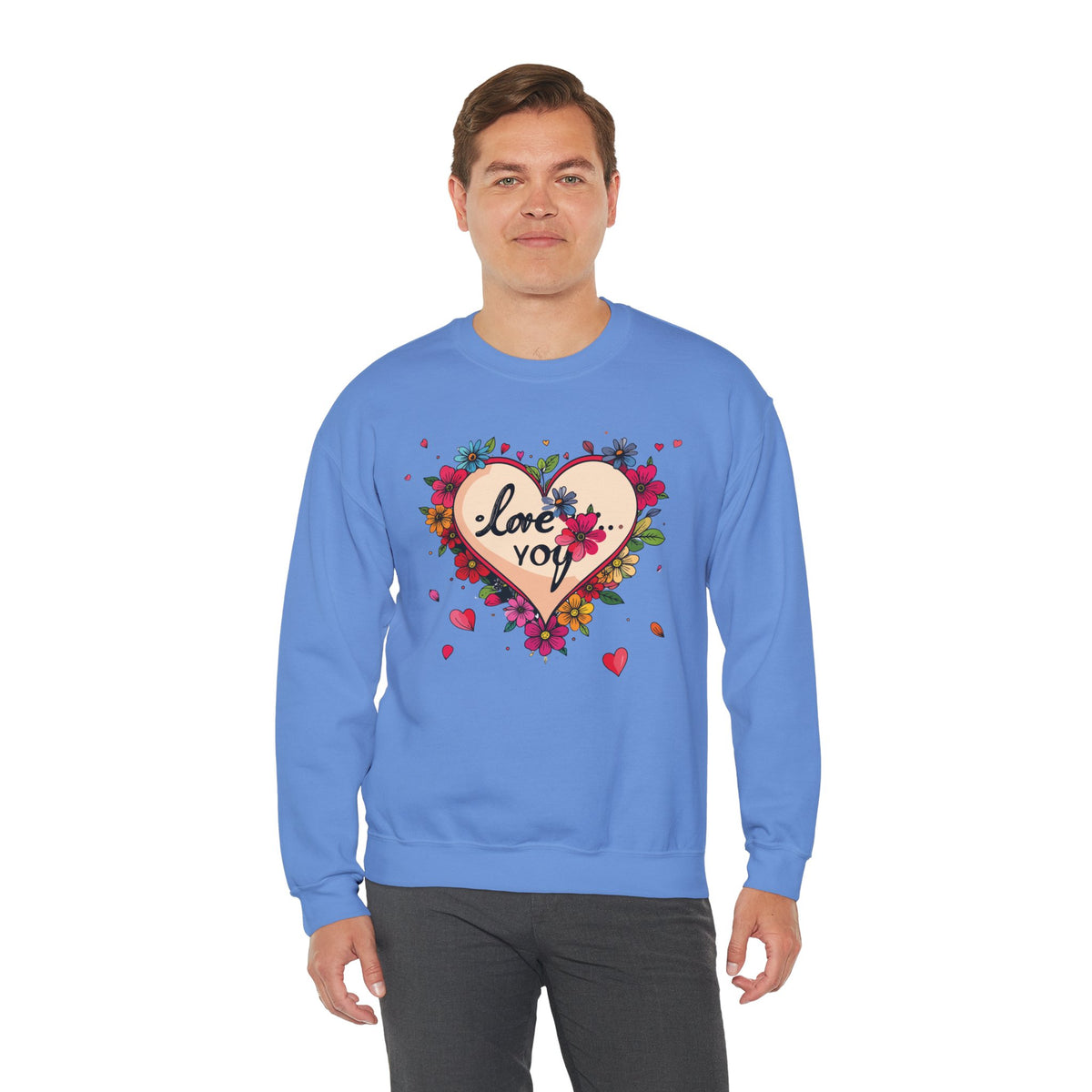 Big Heart Sweatshirt, Floral Heart Sweatshirt, Floral Love Sweatshirt, Valentine's Day Sweatshirt, Heart Floral Sweatshirt 109