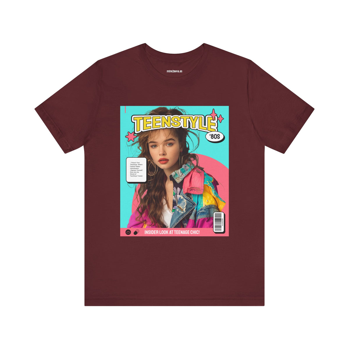 Magazine Cover Graphic Unisex Cotton Bella+Canvas Tee with Retro Poster Design ab114