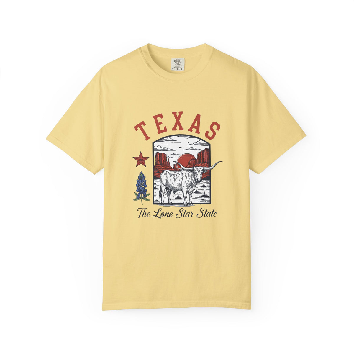 Texas State State Travel Tourist Graphic Tee Unisex 100 Cotton Comfort Colors T-Shirt