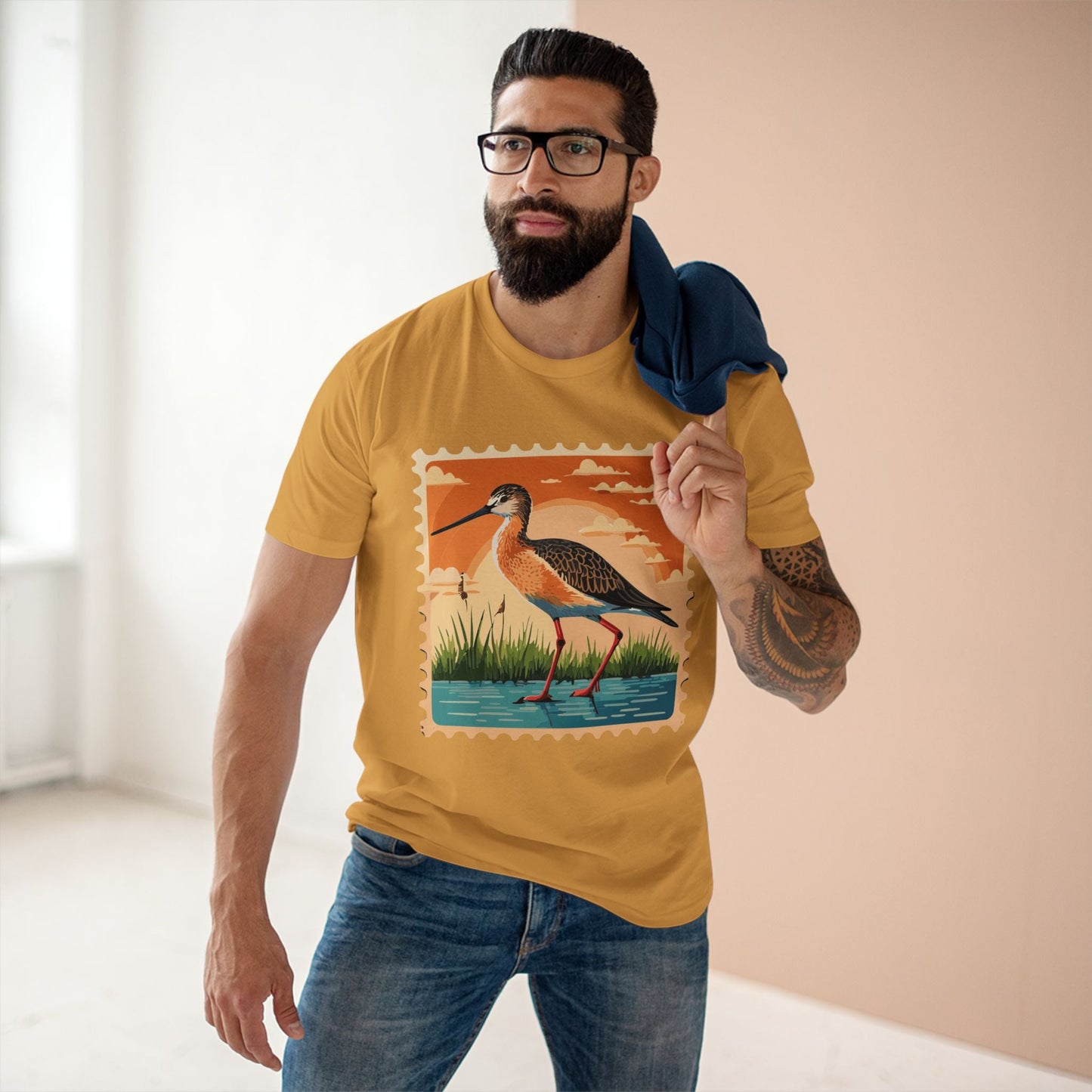 Stamp Shirt Postage Stamp Tee Unisex Premium Cotton Original Art Design Retro2Nova