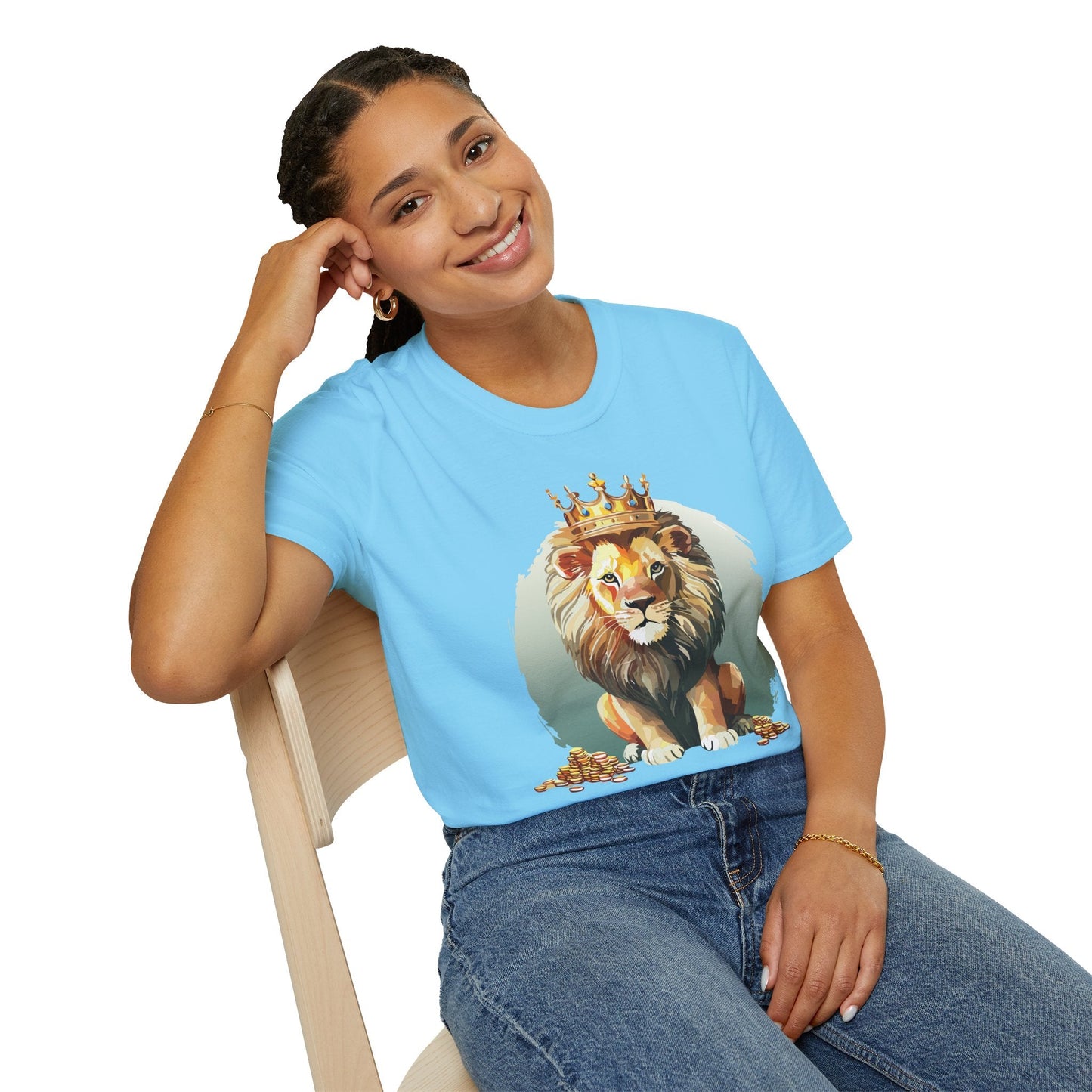 Unisex Lion Shirt Animal Tee Softstyle Gildan 64000 100 Percent Cotton Tee