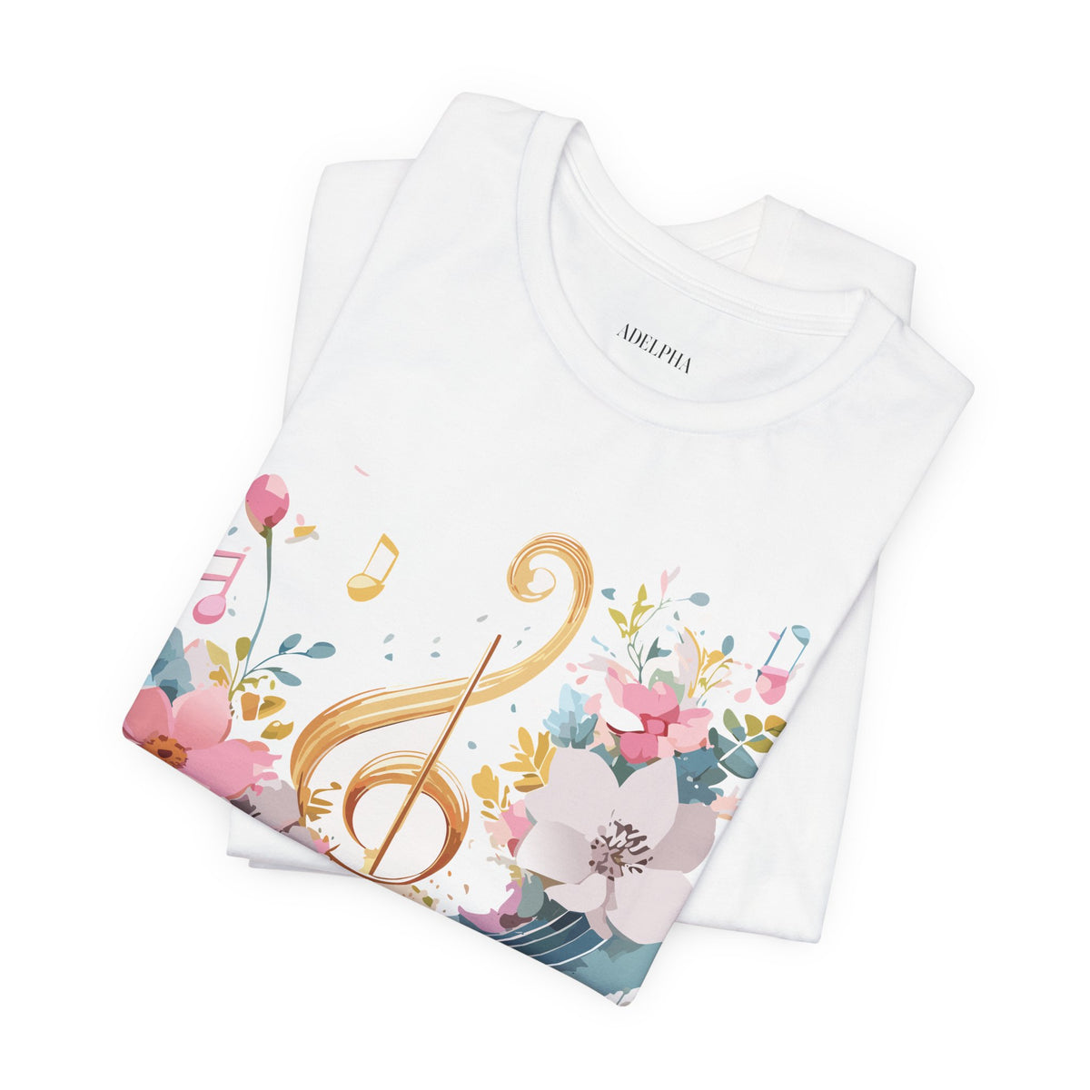 Music Graphic Unisex Cotton Bella+Canvas Tee with Art Design n194