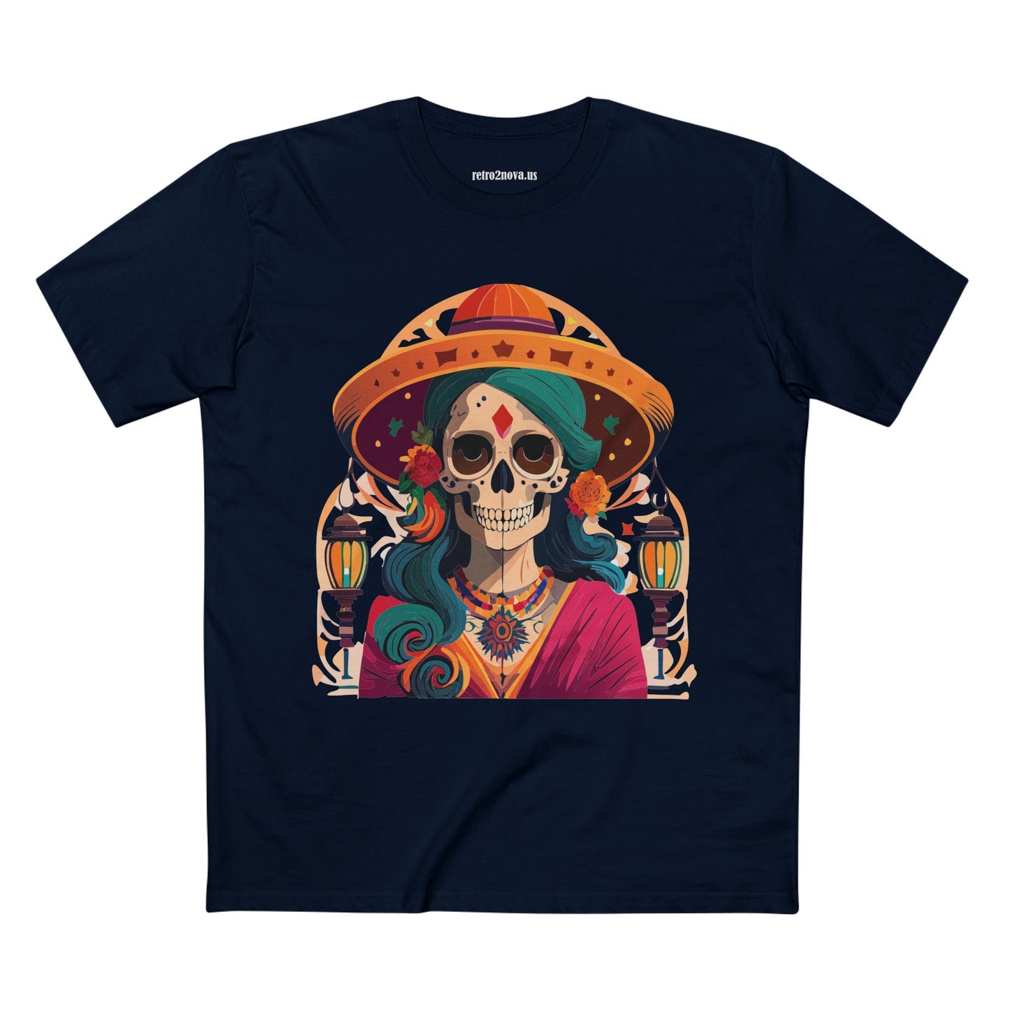 Skull Shirt Skeleton Shirt Unisex Premium Cotton Tee With Original Art Design By Retro2Nova