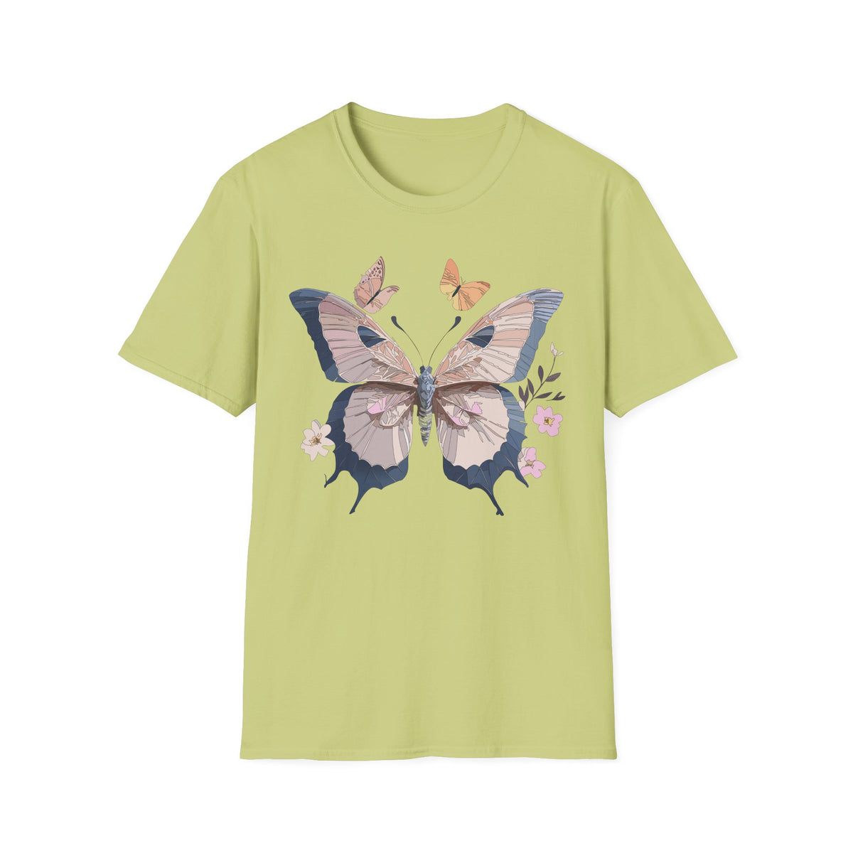 Pastel Butterfly Floral Wings Graphic Design Unisex 100 Cotton Gildan T-Shirt