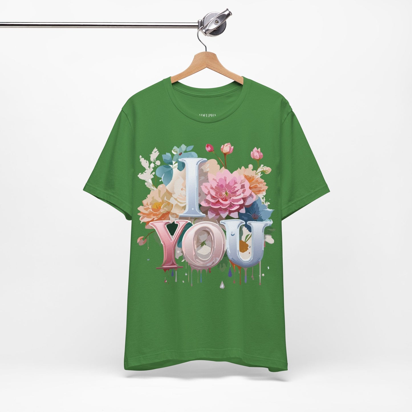 Valentine Day Graphic Unisex 100 Cotton Vintage Artwork with Love and Flower Design Tee 1