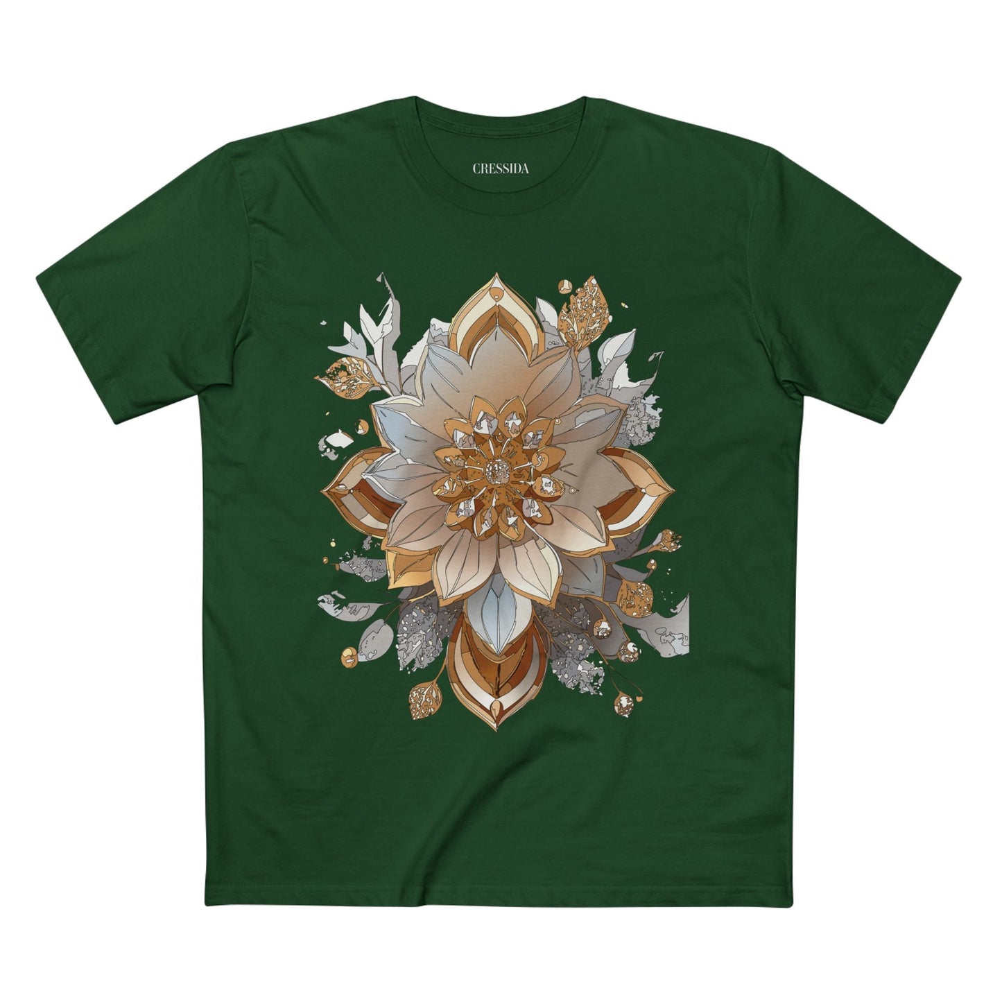 Floral Graphic T-Shirt Unisex 100 Cotton Art Design with Antique Flowers Tee 2