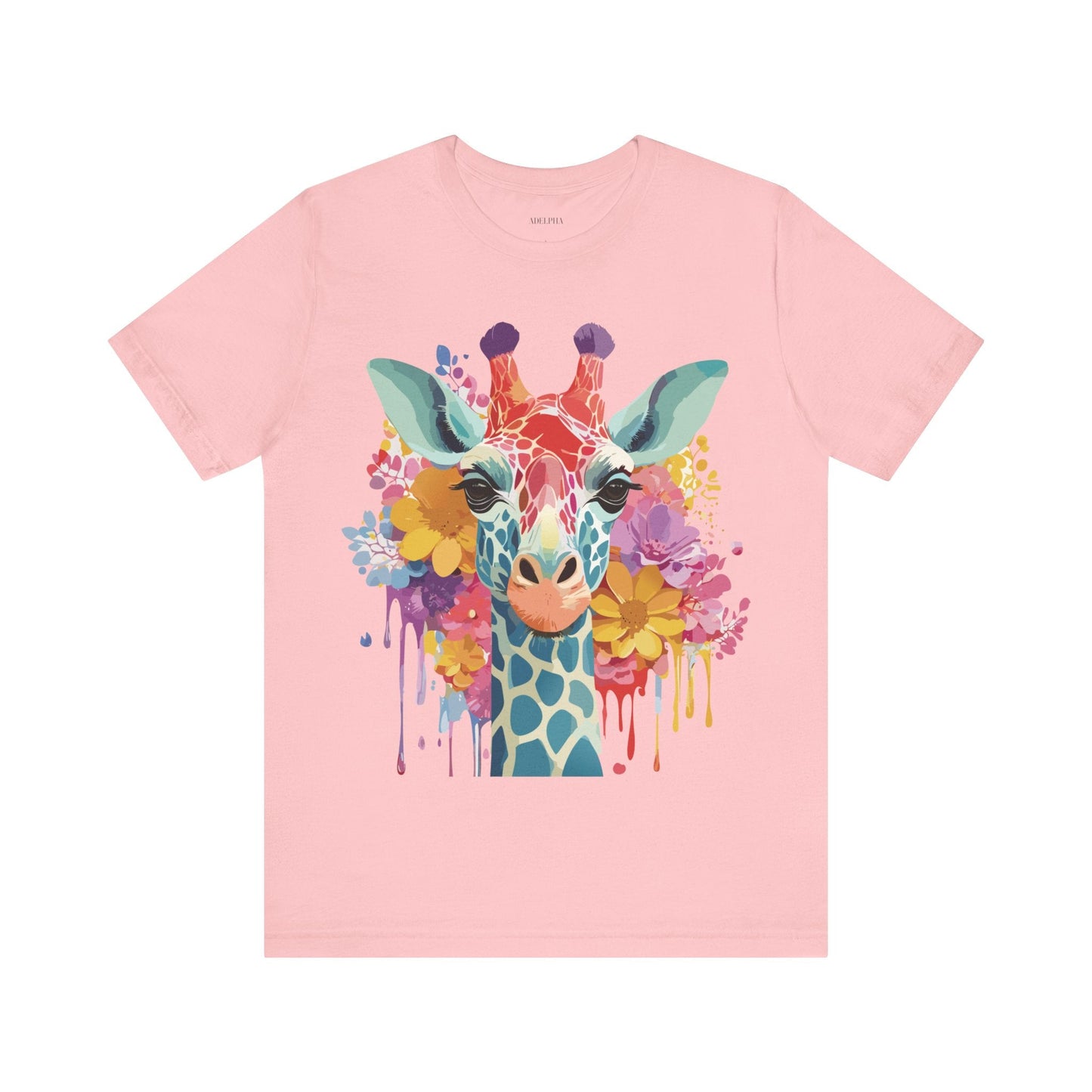 Giraffe Graphic Tee Unisex Vintage Inspired Art Design Adelpha Short Sleeve Shirt