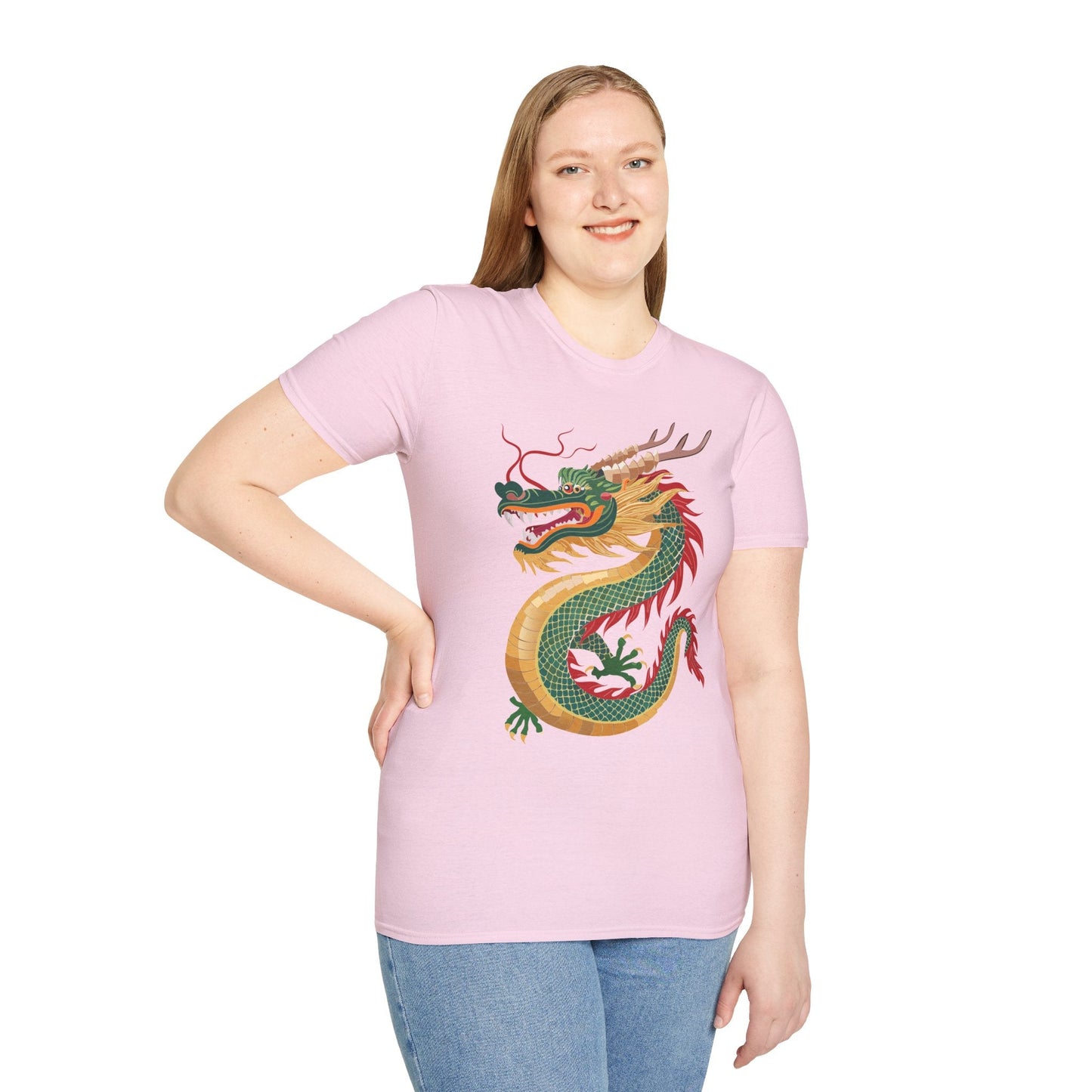 Dragon Graphic Unisex Cotton Softstyle Art Design Tee With Animals 9
