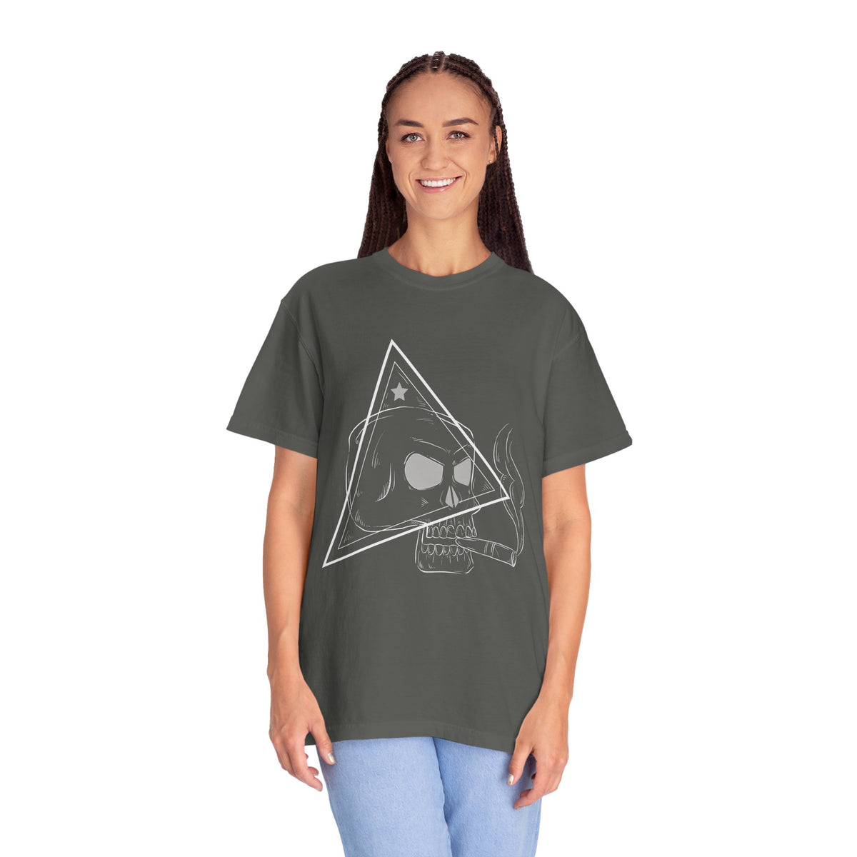 Camiseta unisex de algodón con calavera 