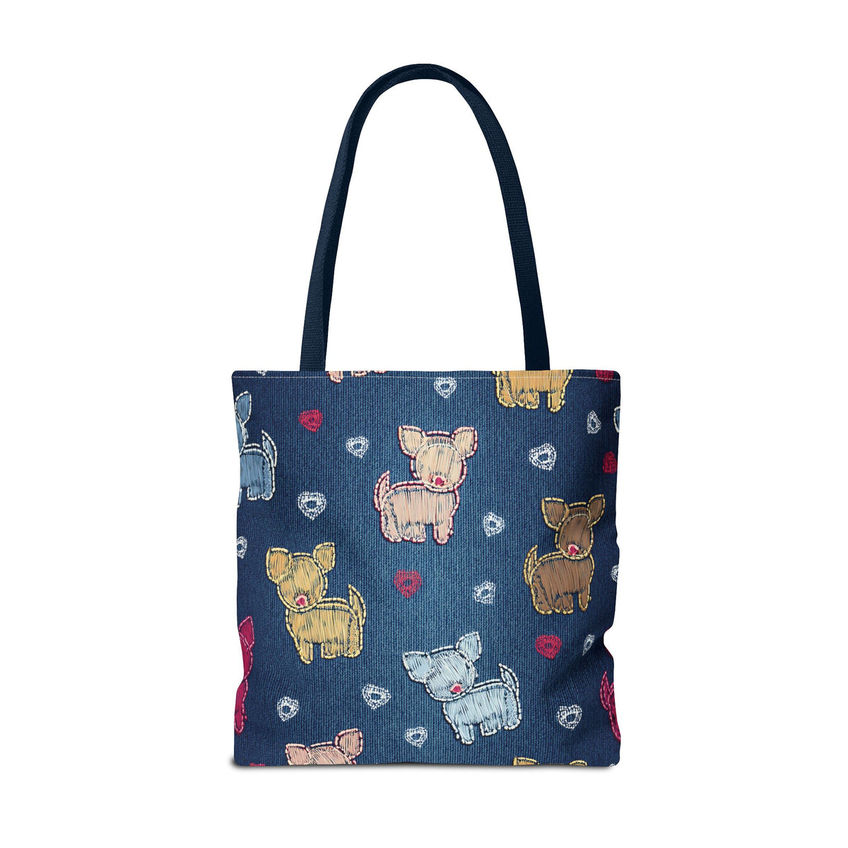 Love Day Graphic Design Denim Fabric Imitation Print Unisex Canvas Bag POLY 3 Sizes Tote Bag 201-11