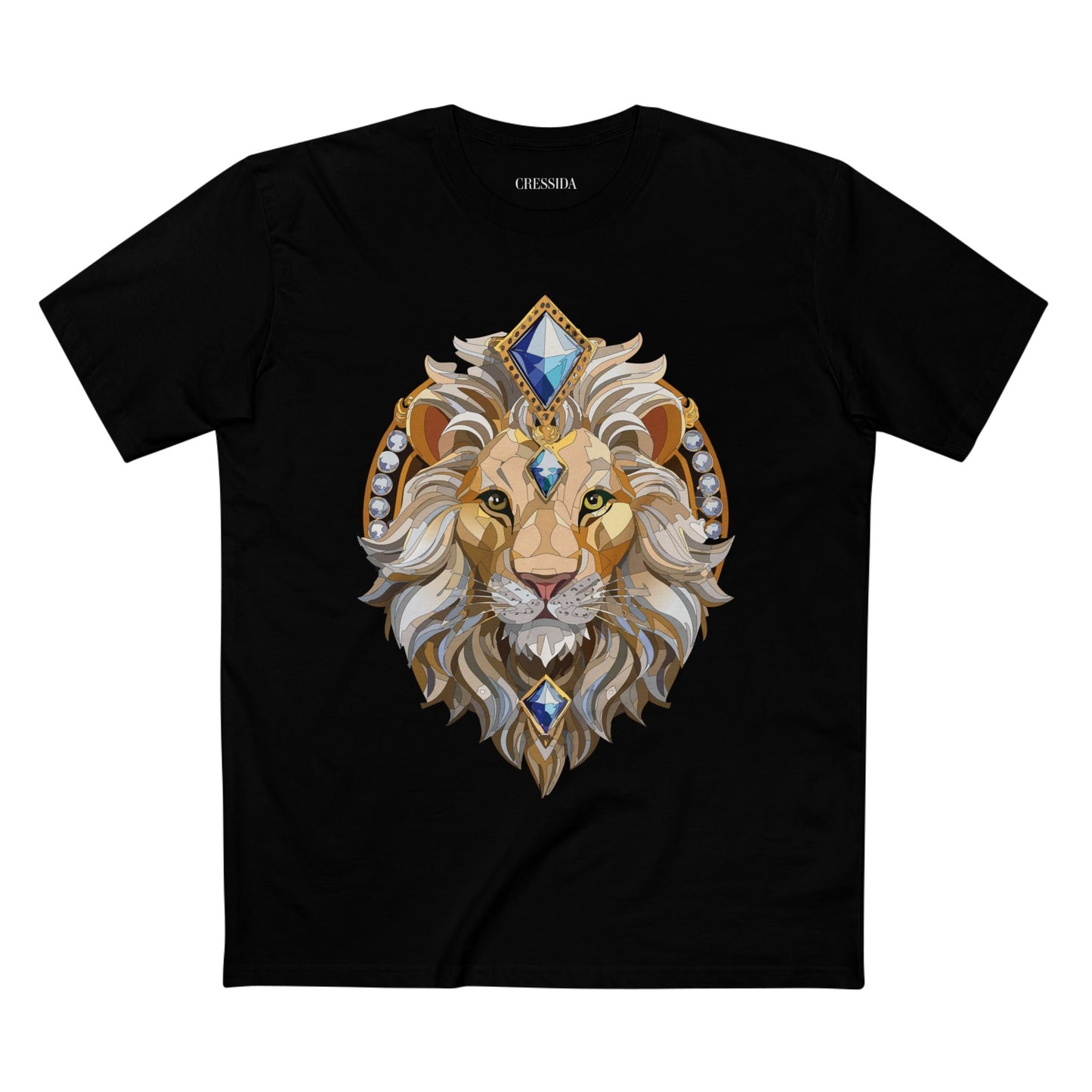 Lion Graphic Unisex 100 Cotton Tee With Unique Animal Golden Medallion Art Design 9
