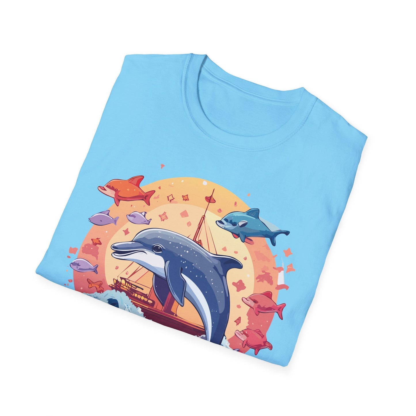 Dolphin Shirt Unisex Softstyle Cotton Tee 100 Percent Ring Spun Lightweight Breathable