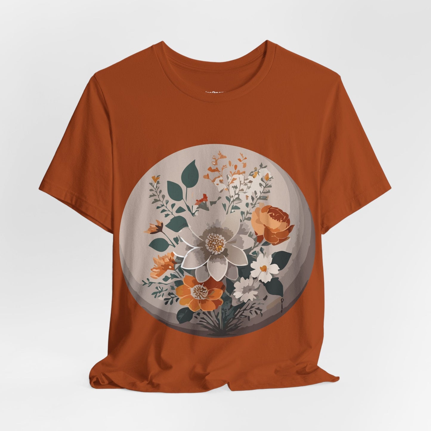 Retro2Nova Floral Shirt Unisex Short Sleeve Tee Lightweight Breathable Cotton Blend Jersey