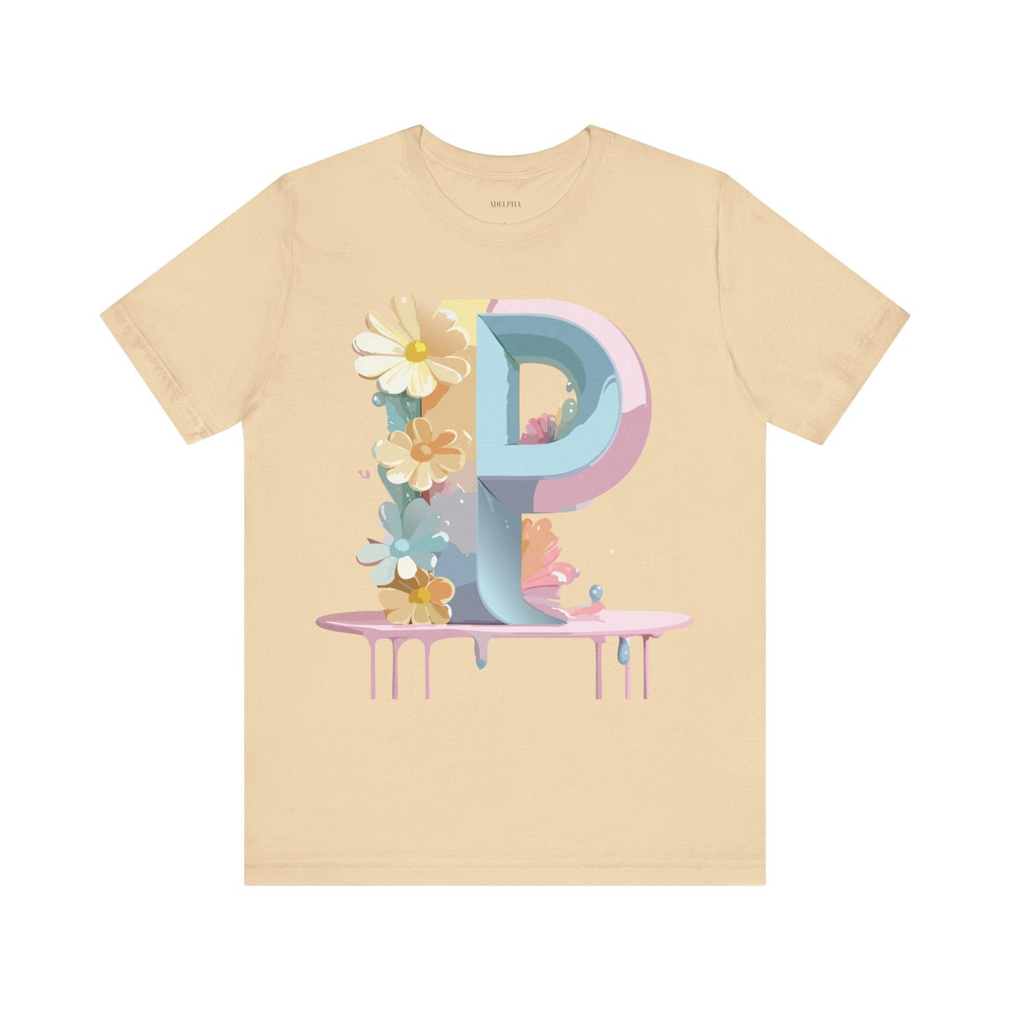 Adelpha Letter P Graphic T Shirt Unisex Vintage Inspired Art Tee for Everyday Style