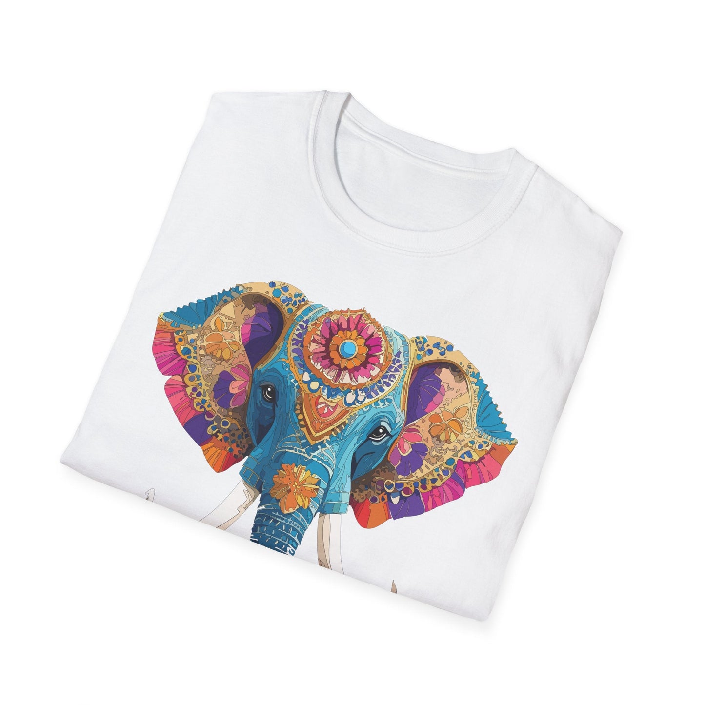 Unisex Elephant Graphic Tee Gildan Softstyle Cotton T Shirt Animal Print Comfortable Wear