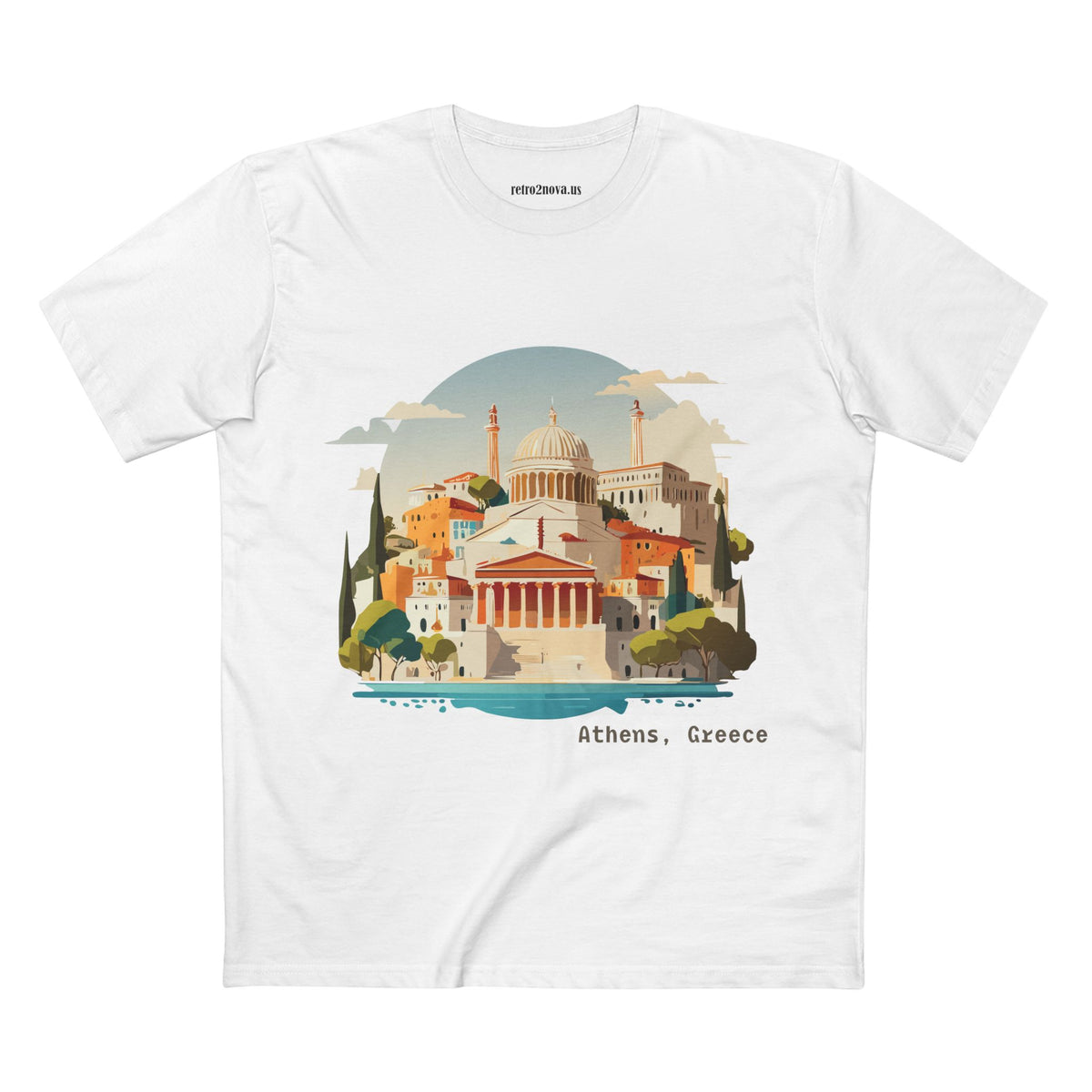 Athens Greece Cityscape T-Shirt | Greek Landmark Illustration