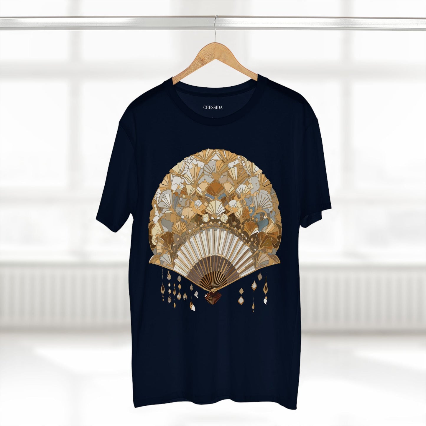 Antique Fan Graphic Design T-Shirt Unisex 100 Cotton Floral Carnival Artwork Tee 10