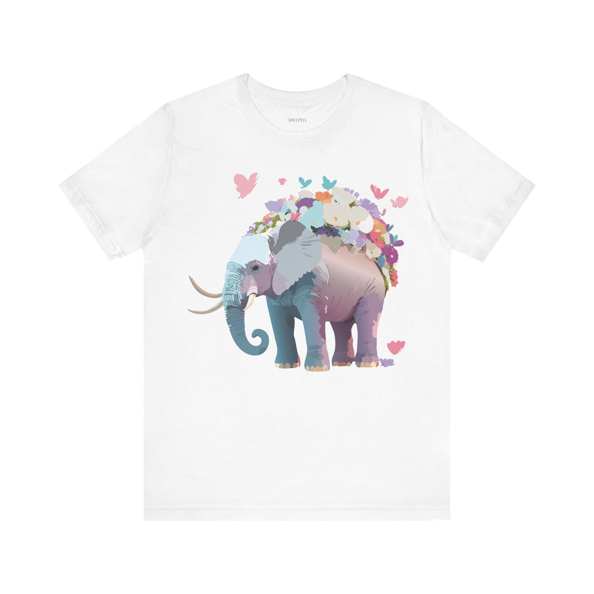 Elephant Graphic Unisex Cotton Bella+Canvas Tee with Art Animal Design d12