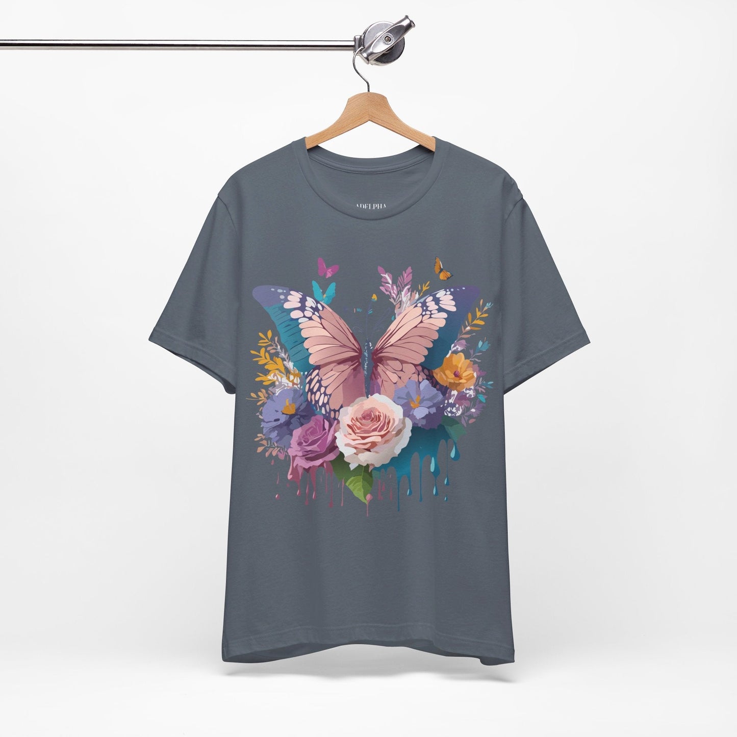 Butterfly Graphic Tee Unisex Short Sleeve From Adelpha Vintage Inspired Artwork
