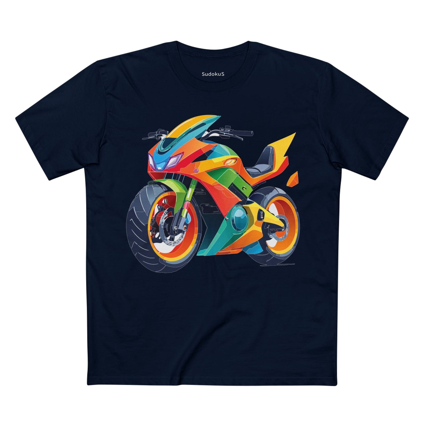 Moto Bike Graphic Unisex 100 Cotton Staple Tee 5