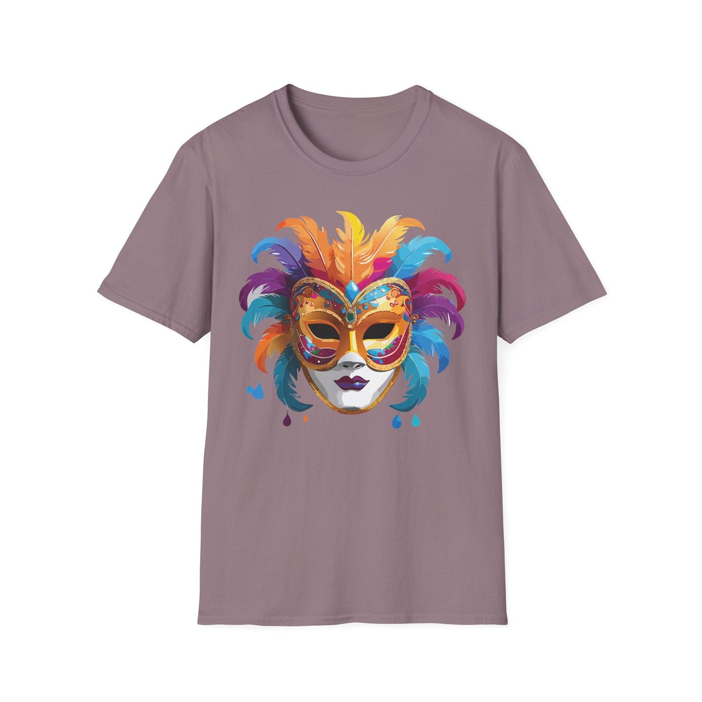 Mask Tee Shirt Unisex Masquerade Design Art Graphic Gildan Softstyle 64000 Cotton Tee