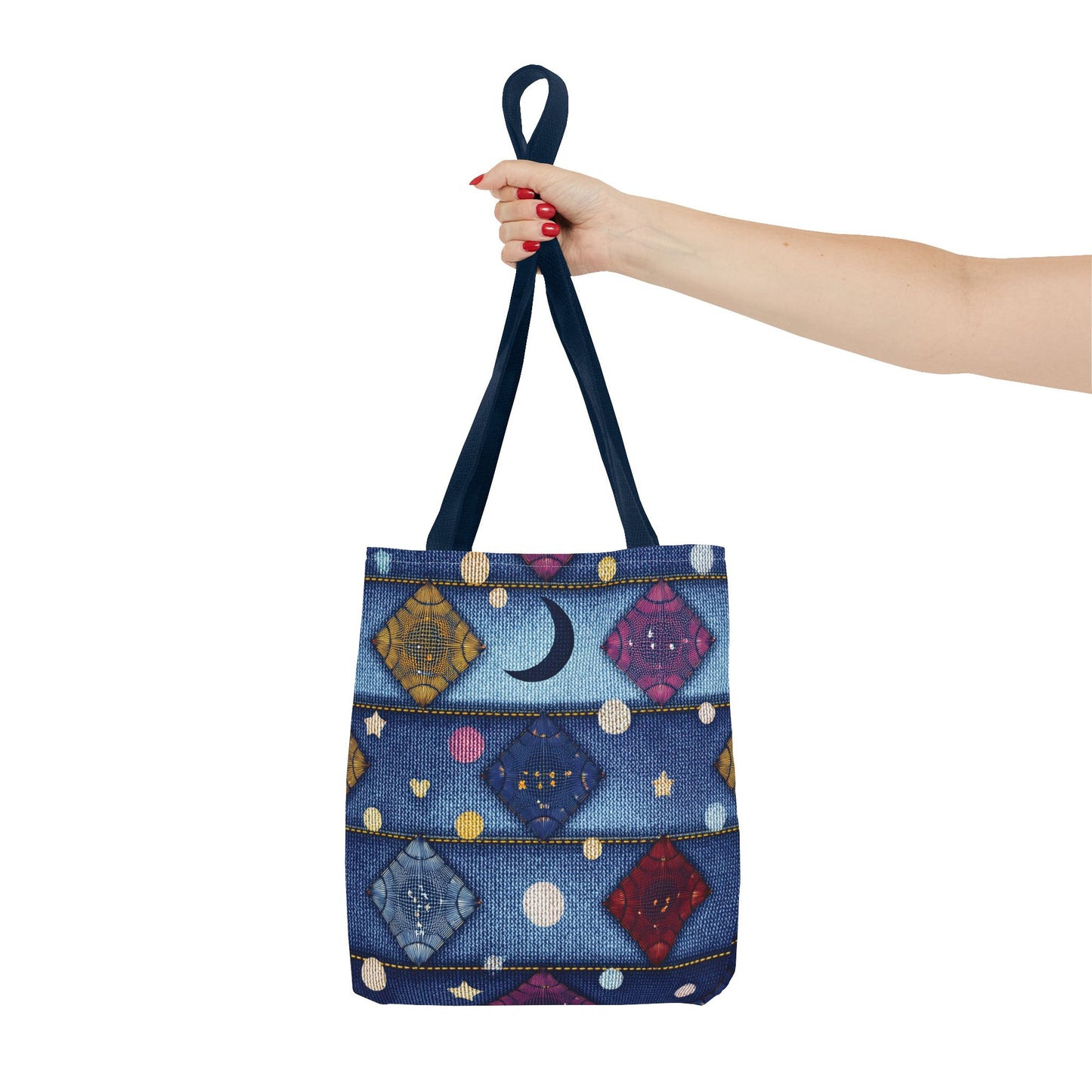 Denim Fabric Imitation Print Unisex Canvas Bag Poly Spun 3 Sizes Tote Bag 183