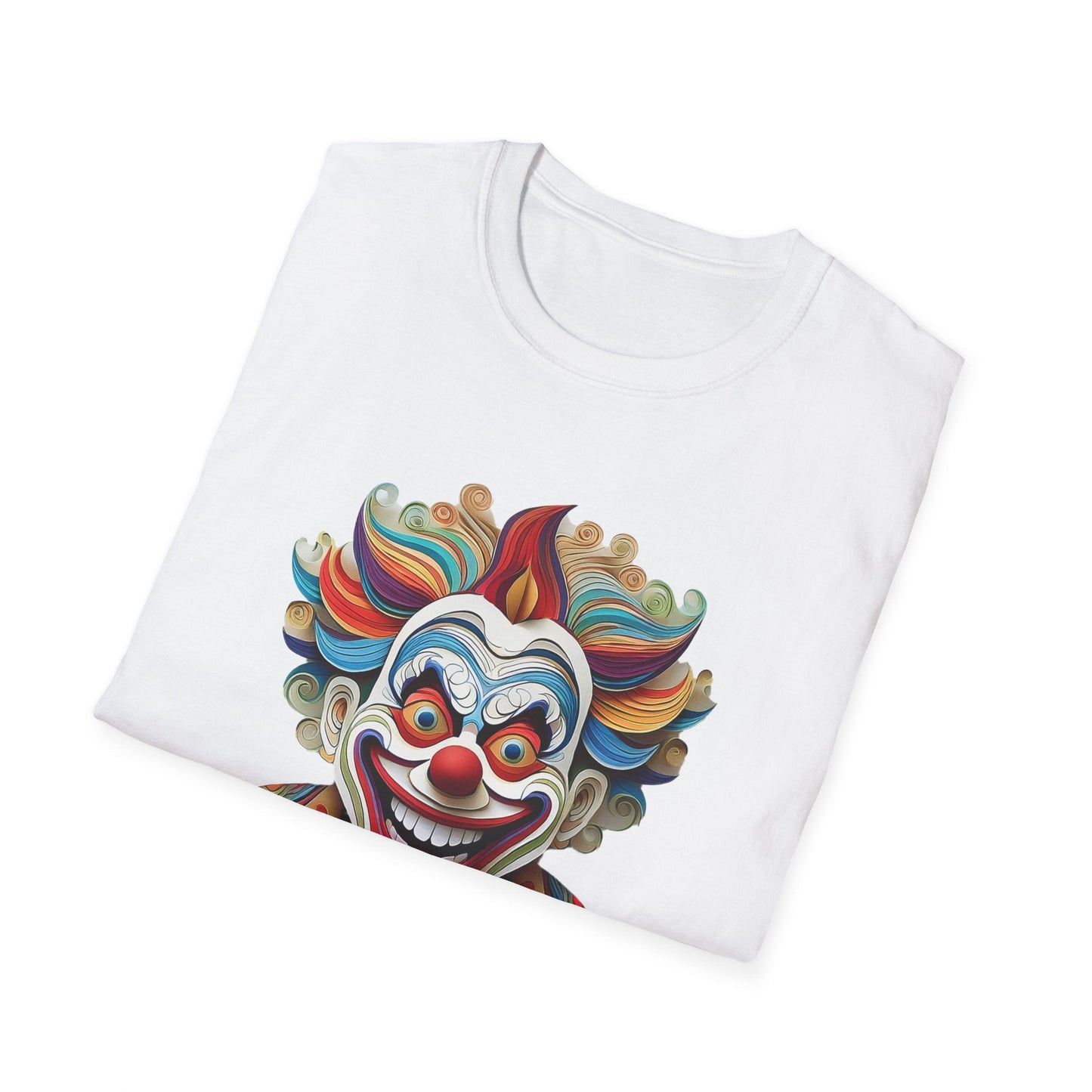 Graphic Clown Themed Unisex Softstyle Tee Funny Man Circus Scary Man Gildan 64000