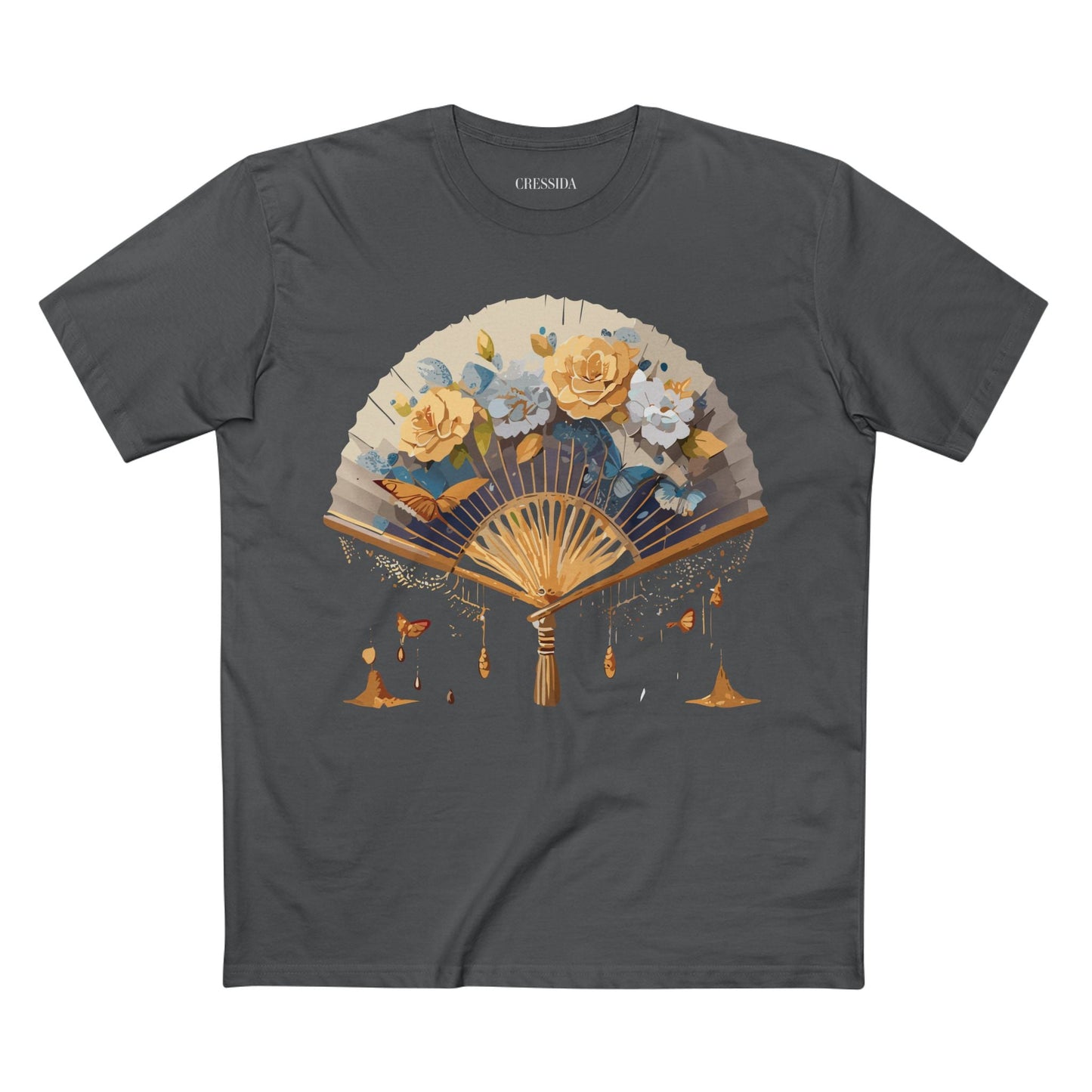 Antique Fan Graphic Design T-Shirt Unisex 100 Cotton Floral Carnival Artwork Tee 2