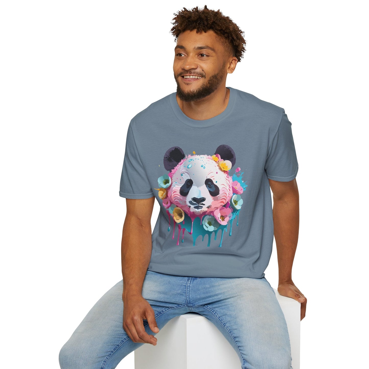 Panda Shirt Unisex T Shirt Graphic Tee Animal Print Gildan Softstyle 64000 100 Percent Cotton