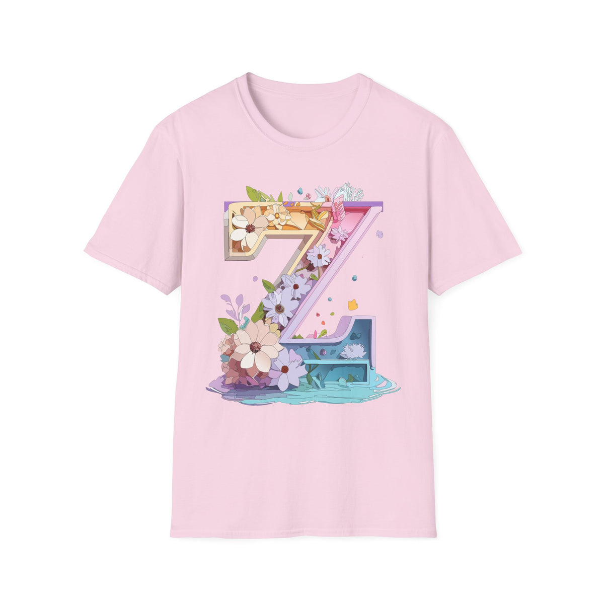 Floral Number 7 T-Shirt | Floral 7 Tee, Birthday 7th, Botanical Number Shirt