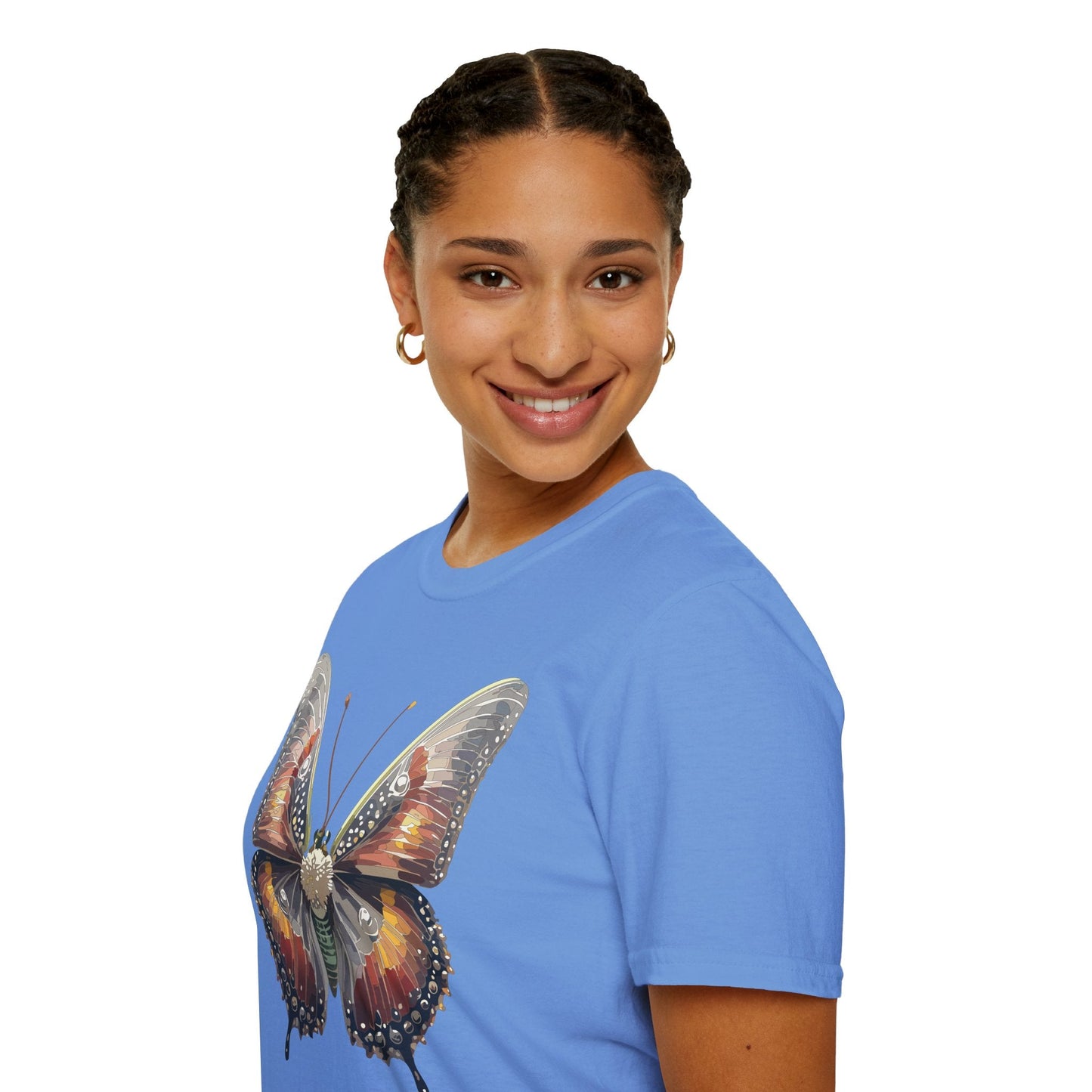 Butterfly Shirt Unisex Lightweight 100 Cotton Gildan Softstyle 64000 Tee Monarch Butterfly Design