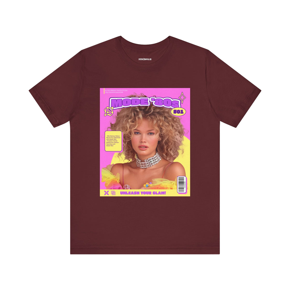 Magazine Cover Graphic Unisex Cotton Bella+Canvas Tee with Retro Poster ab31