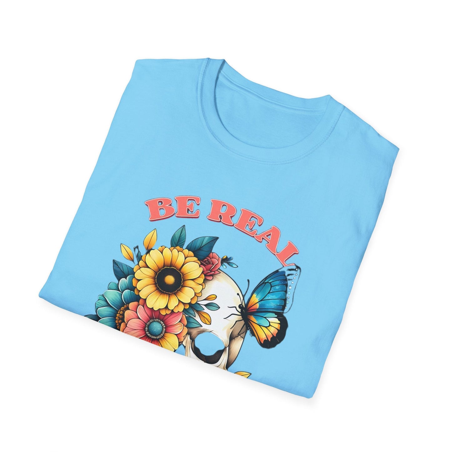 Gildan Skull Tee Shirt Unisex Skeleton Print Tee 100 Percent Ring Spun Cotton Softstyle