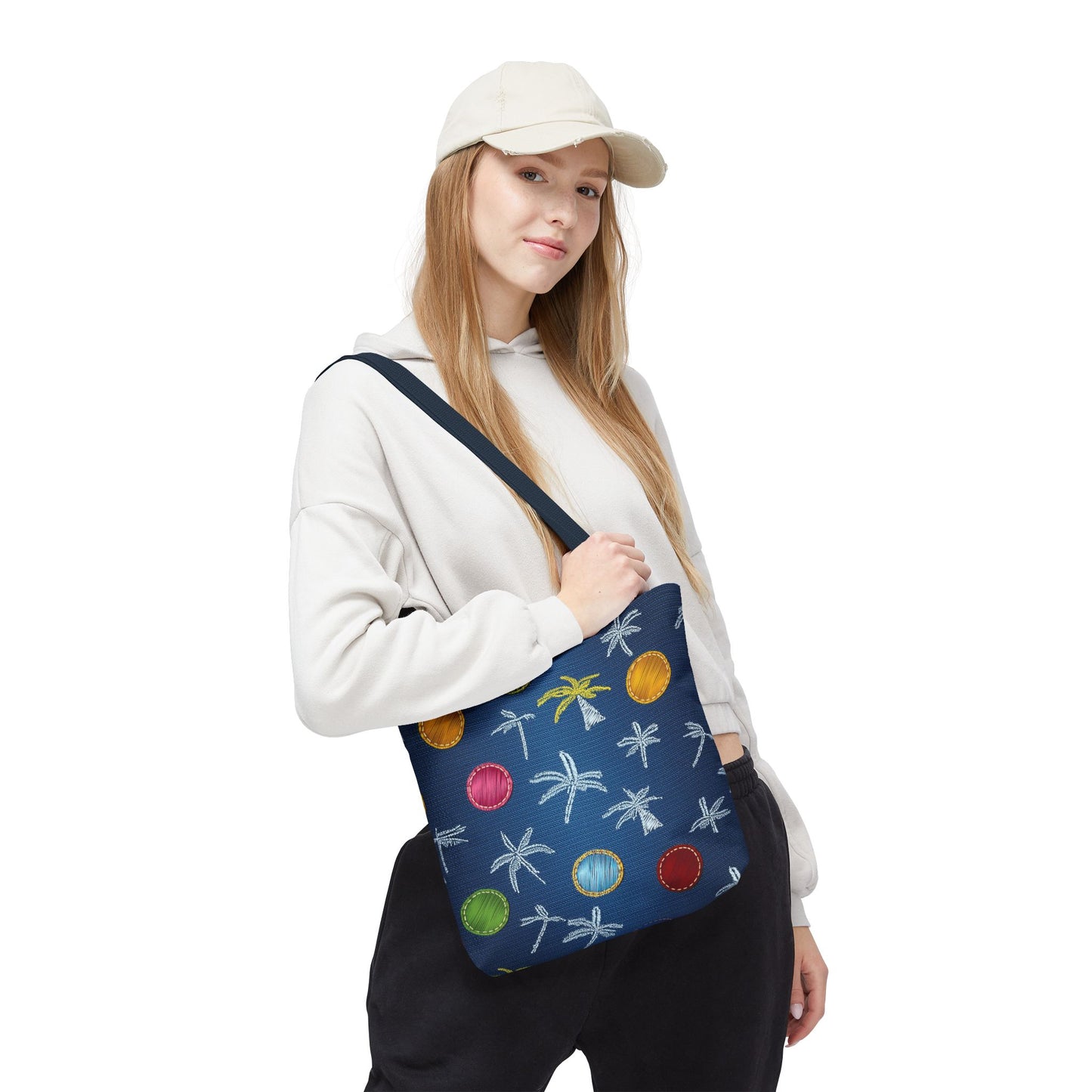 Denim Fabric Imitation Print Unisex Canvas Bag Poly Spun 3 Sizes Tote Bag 182-9