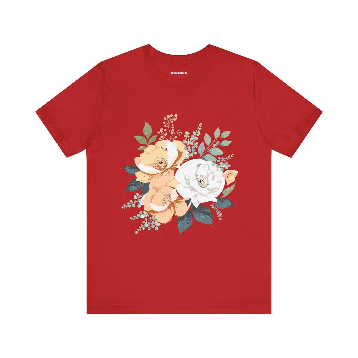 Floral Graphic Unisex Cotton Bella+Canvas Tee with Flowers Design ab14