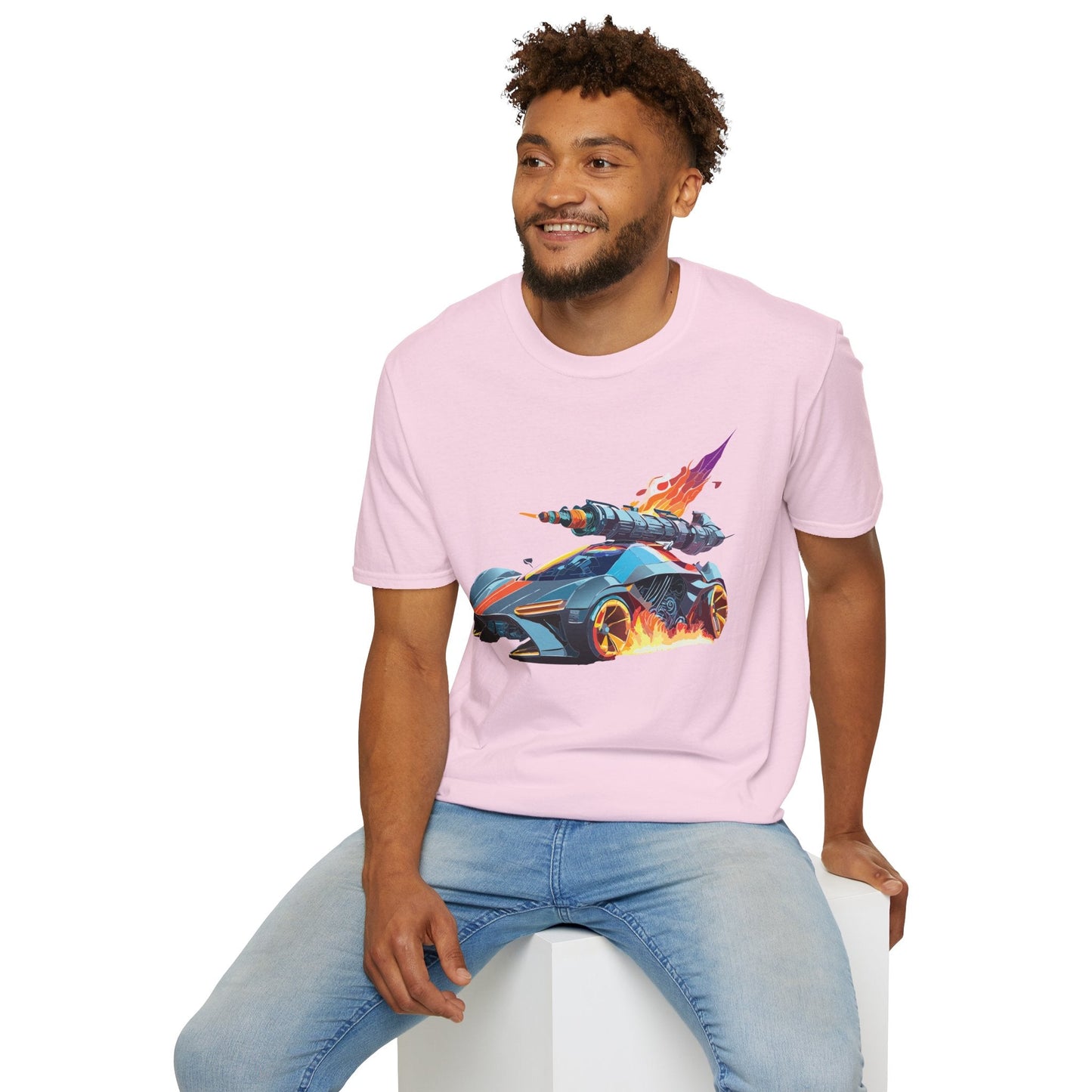Car Graphic Unisex Cotto Softstyle Art Design with Hot Wheels Artwork Tee 5
