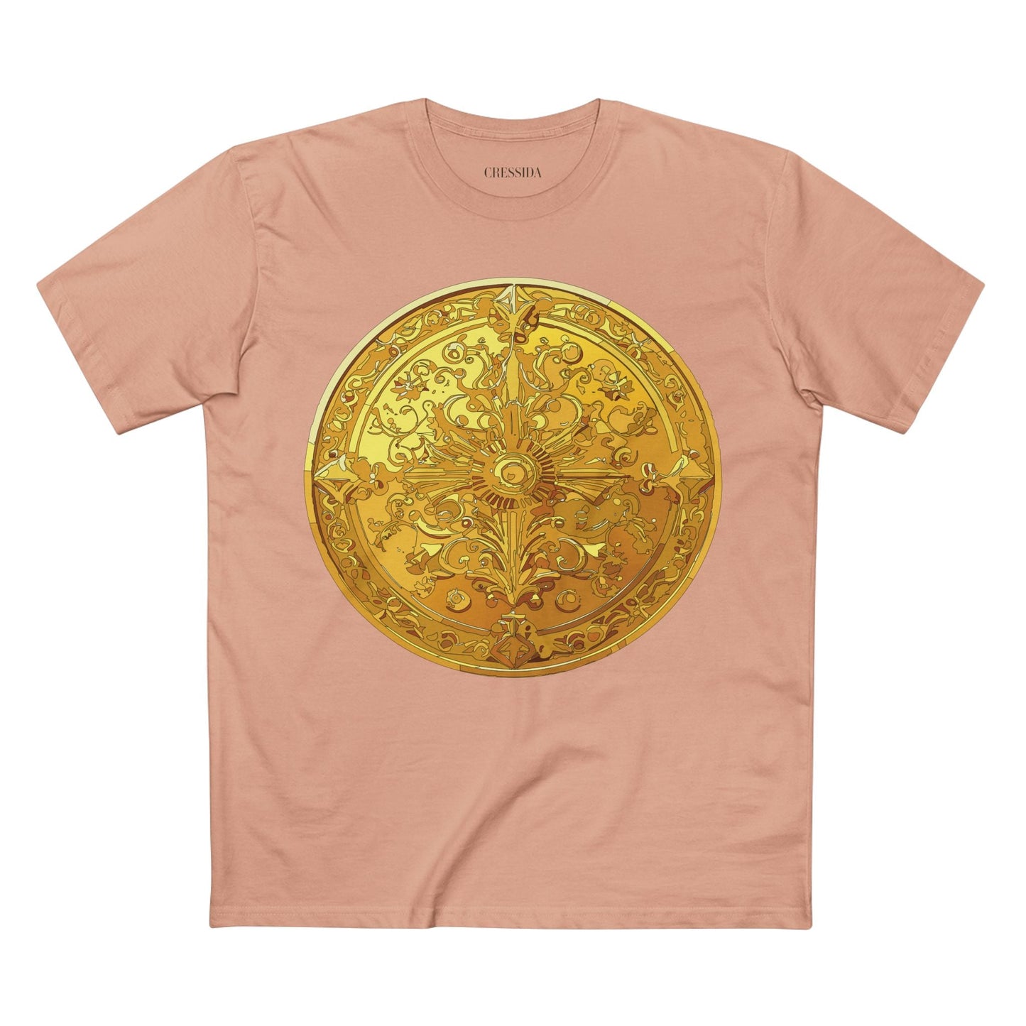 Antique Gold Coin Graphic Design T-Shirt Unisex 100 Cotton With Golden Print Artwork Tee 24