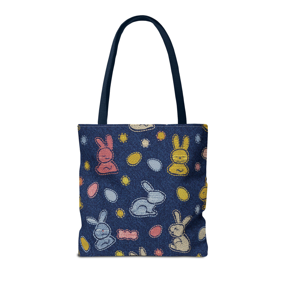 Easter Graphic Design Denim Fabric Imitation Print Unisex Canvas Bag Poly Spun 3 Sizes Tote Bag 204-1