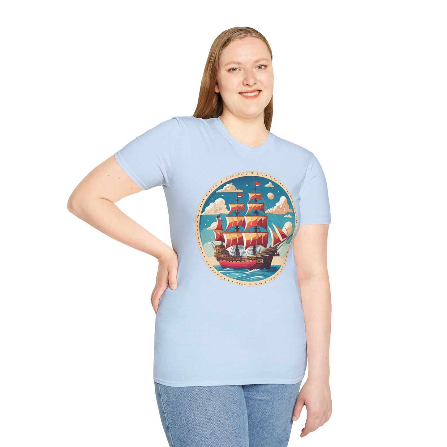 Unisex Ship T Shirts Frigate T Shirts Vessel Tee Shirt Gildan Softstyle 64000 Premium Cotton