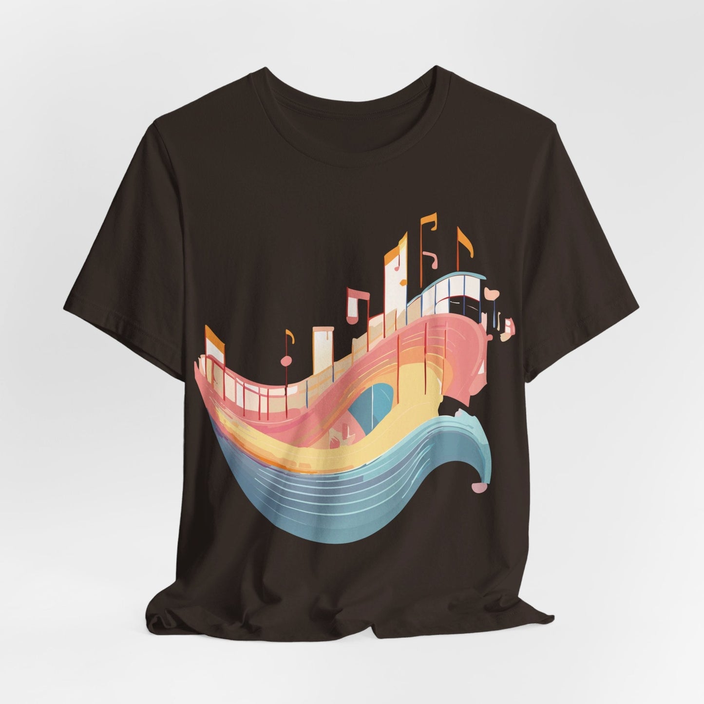Music Graphic Unisex 100 Cotton Vintage Art with Musical Elements Tee 22